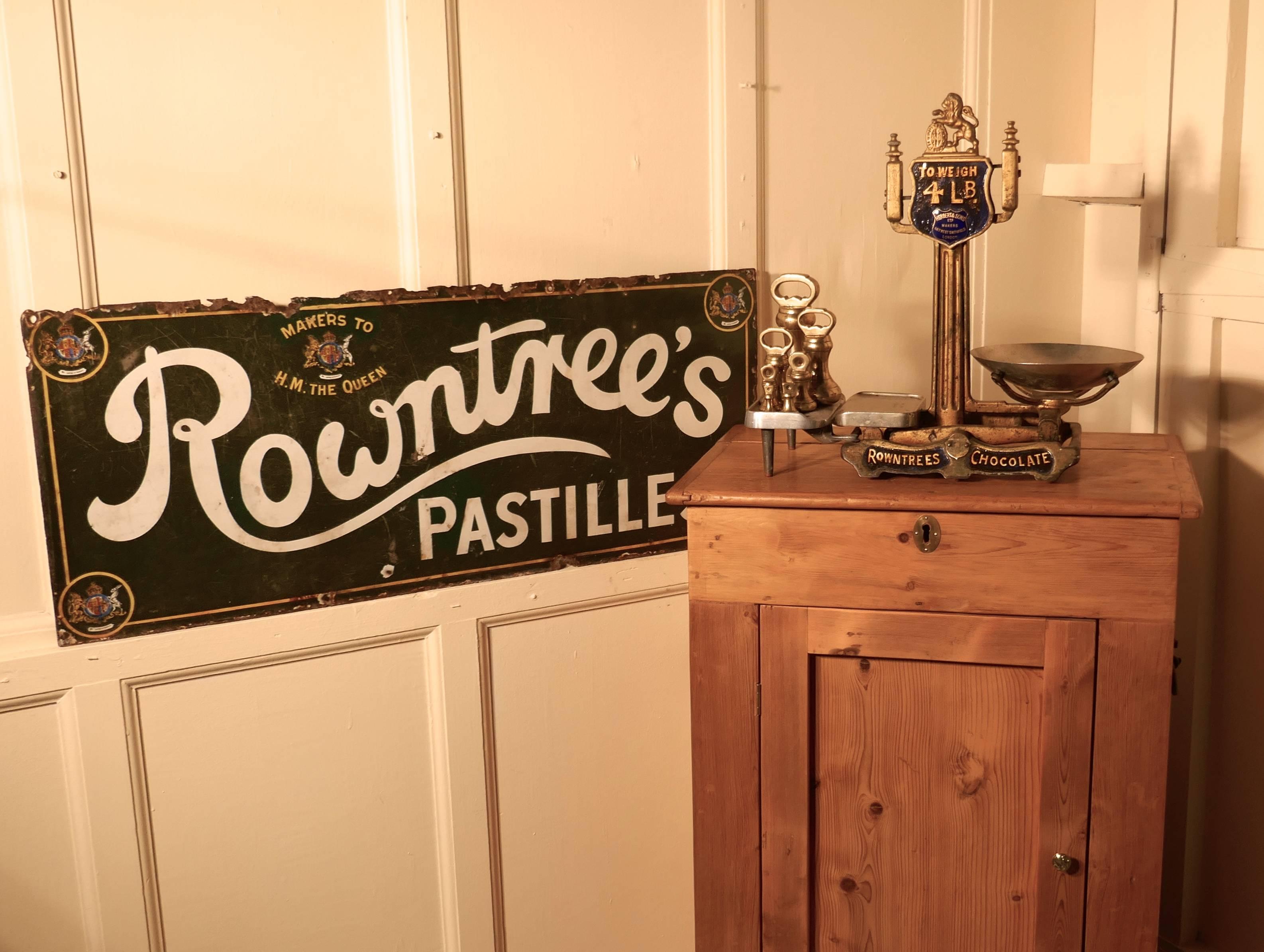 20th Century 19th Century Set of Rowntree’s Sweetshop Scales with Brass Bell Weights