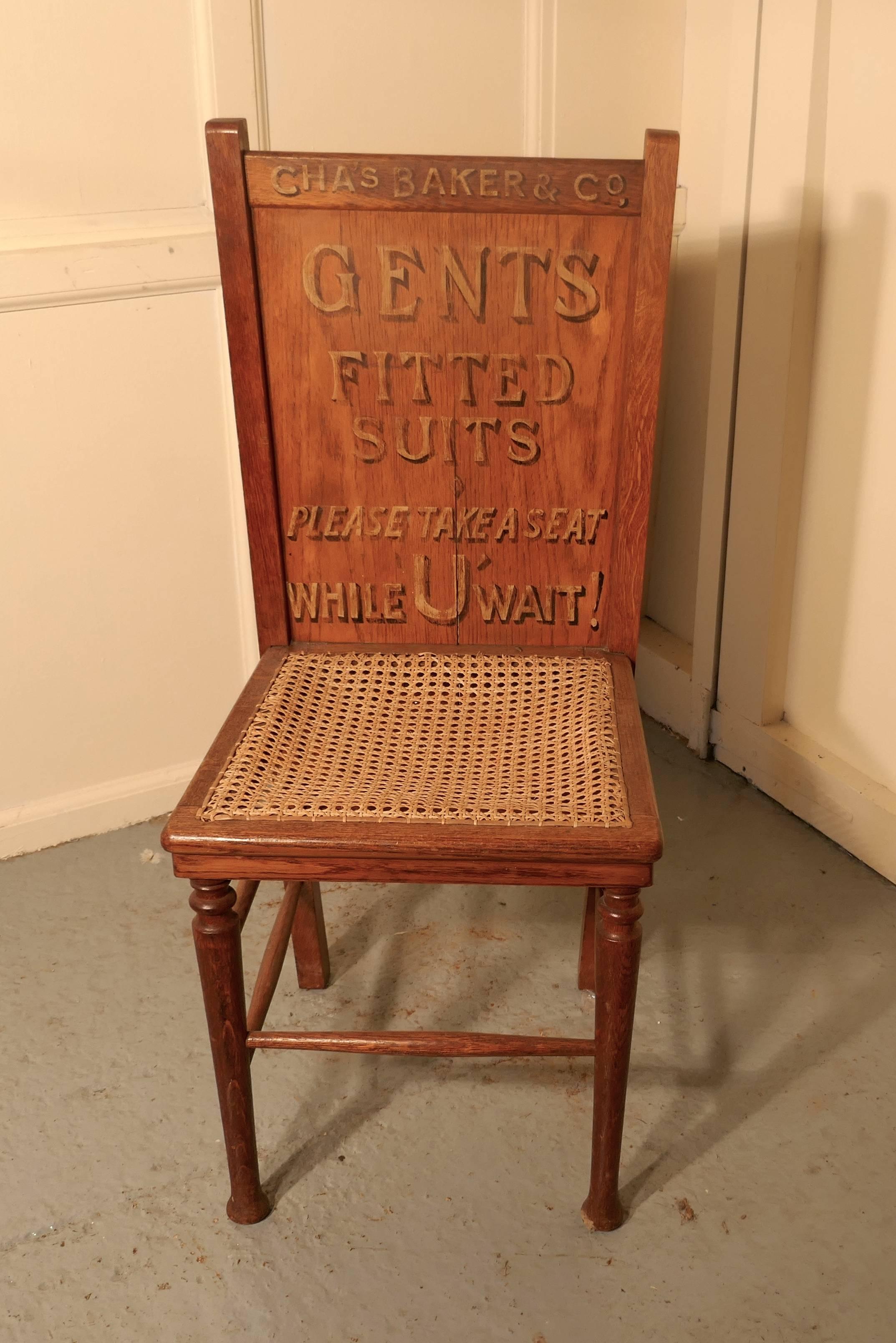 Victorian Oak Trouser Press Chair Gentleman’s Outfitter Shop Display 1