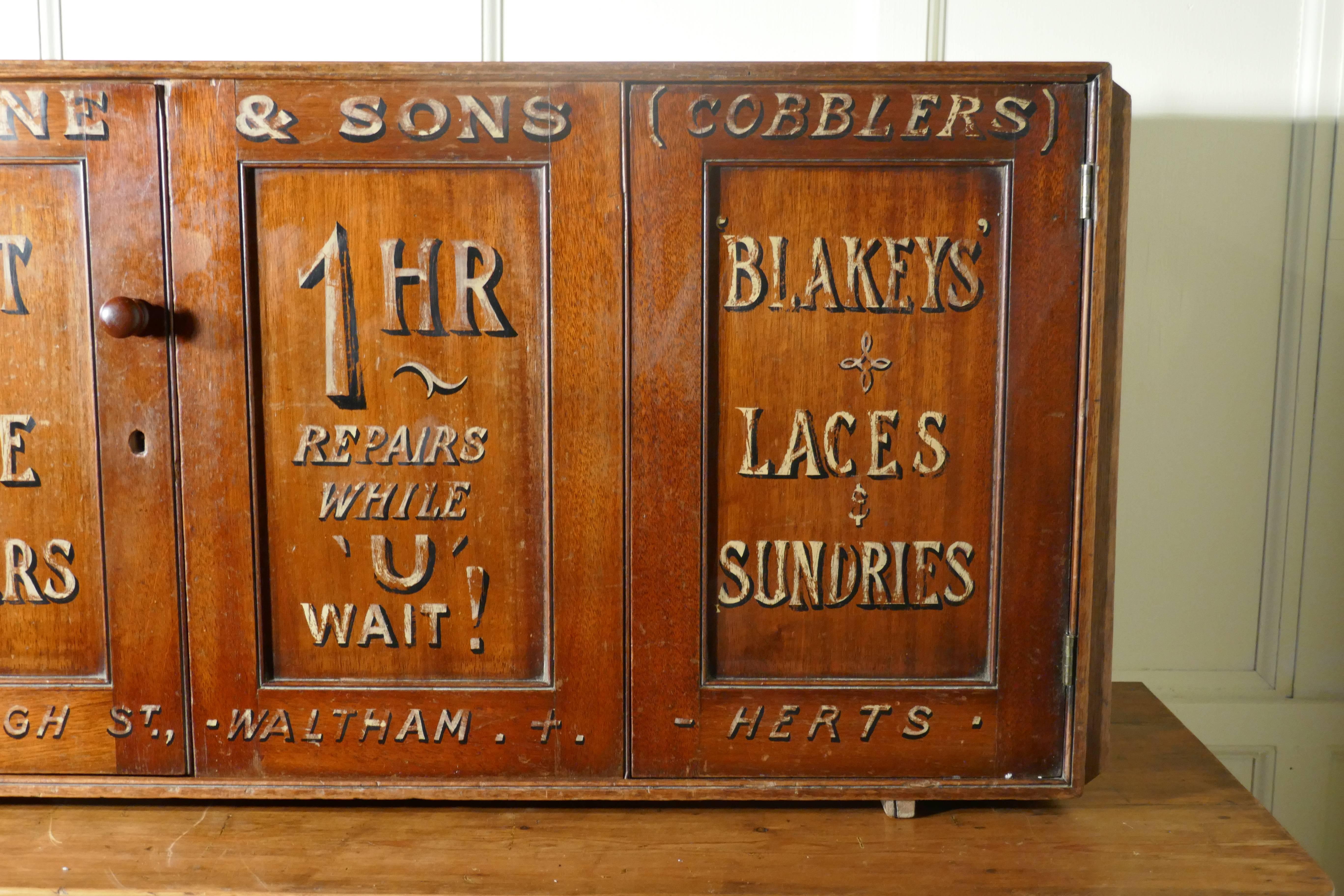 English Victorian Boot and Shoe Makers Shop Cupboard, Shop Display