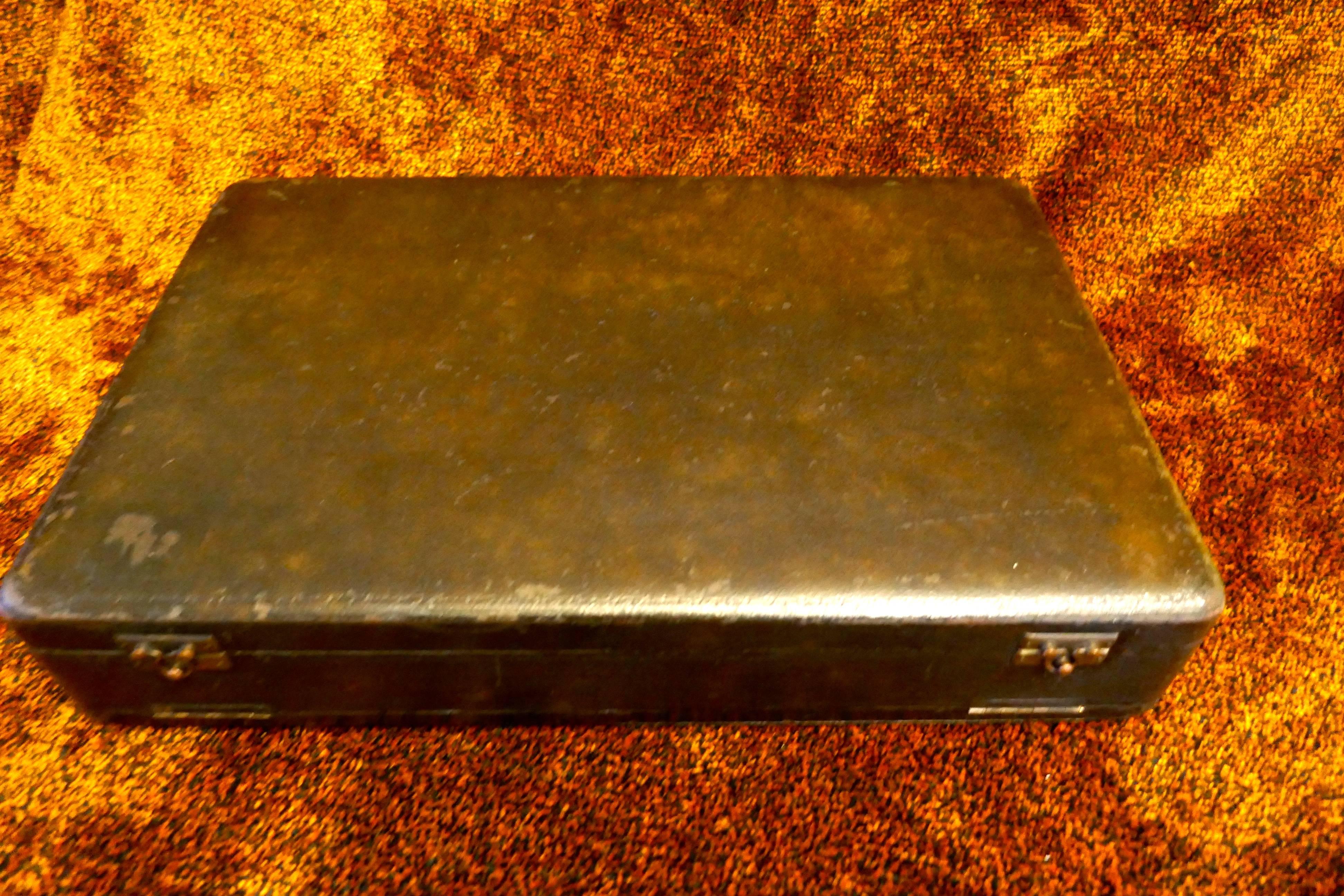 Solid Silver & Guilloché Dressing Table Vanity Set, Original Box 1