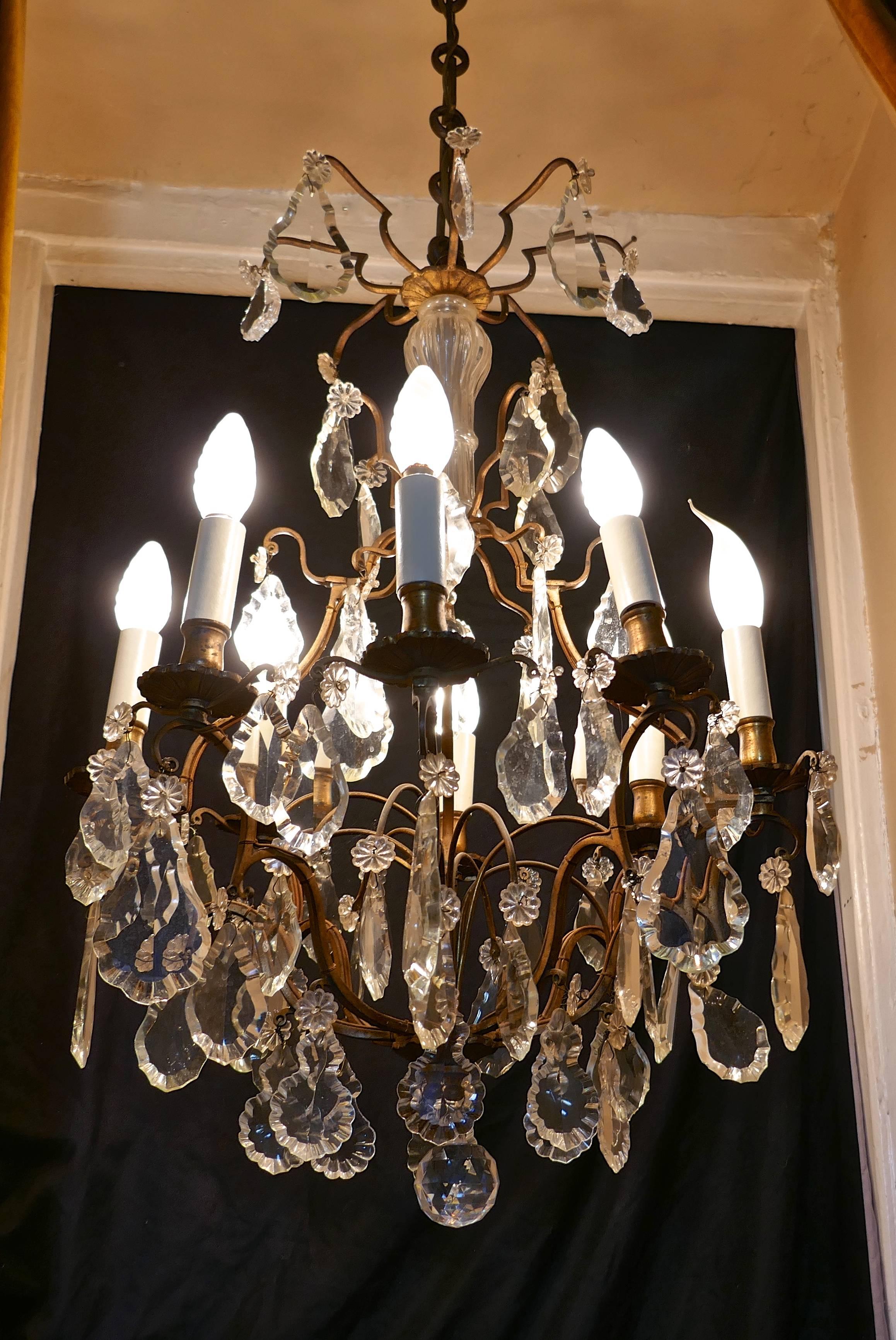 20th Century Stunning Large French Eight-Branch Chandelier