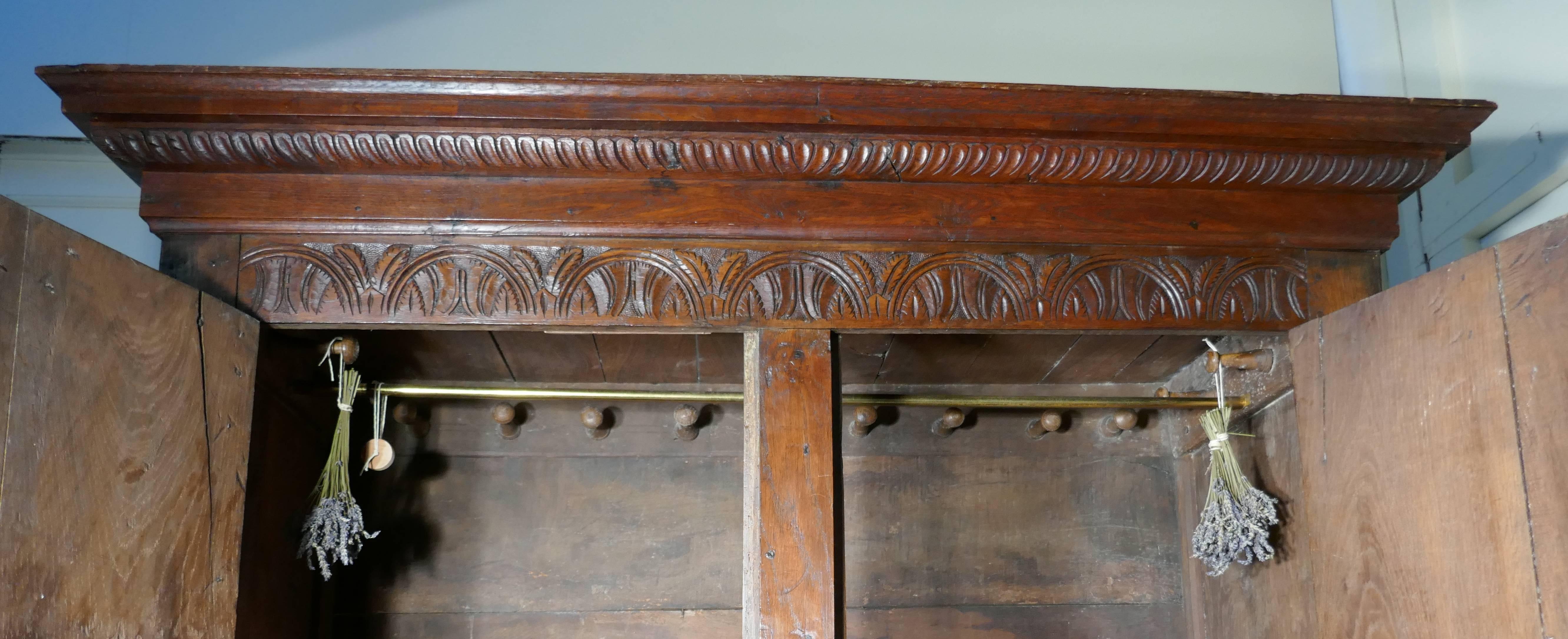 17th Century Welsh Oak Slab Side Housekeepers Cupboard, Wardrobe 1