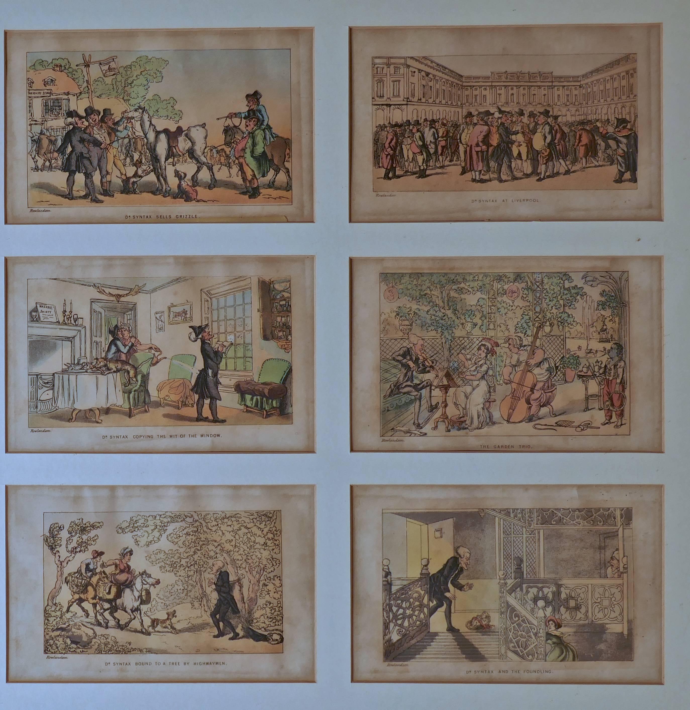 42 Framed Hand Colored Prints of William Coombe’s Character Dr Syntax 1