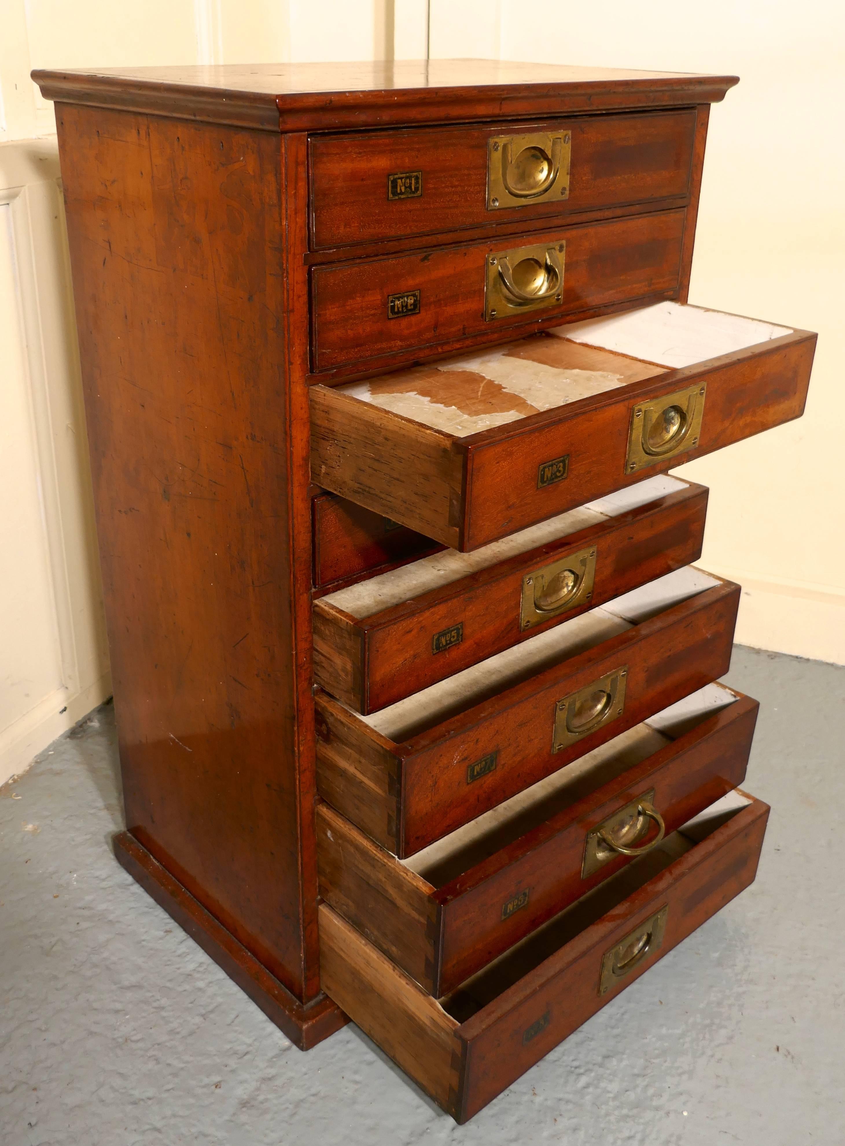 19th Century Mahogany Eight-Drawer Filing Cabinet In Good Condition In Godshill, Isle of Wight