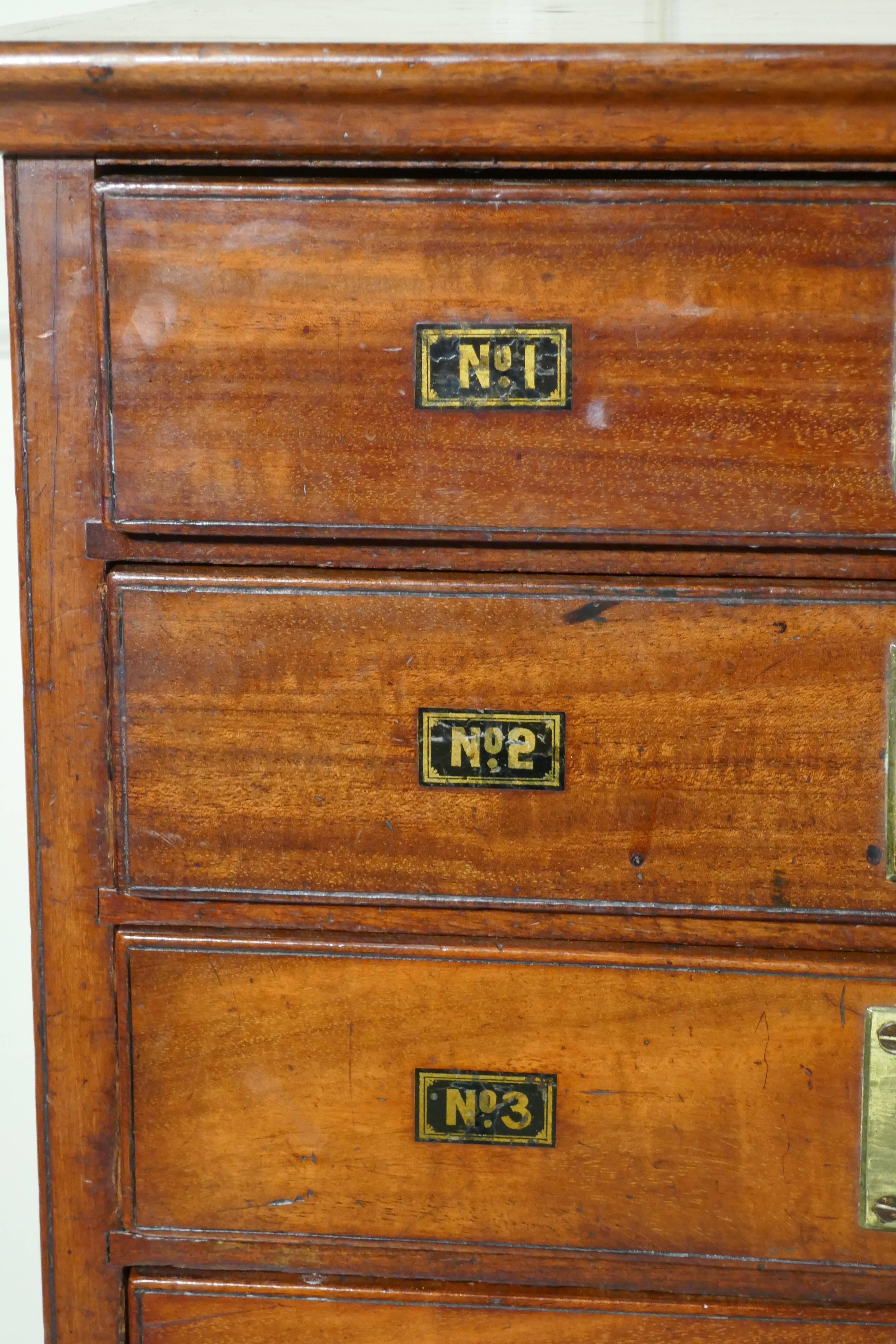 19th Century Mahogany Eight-Drawer Filing Cabinet 2