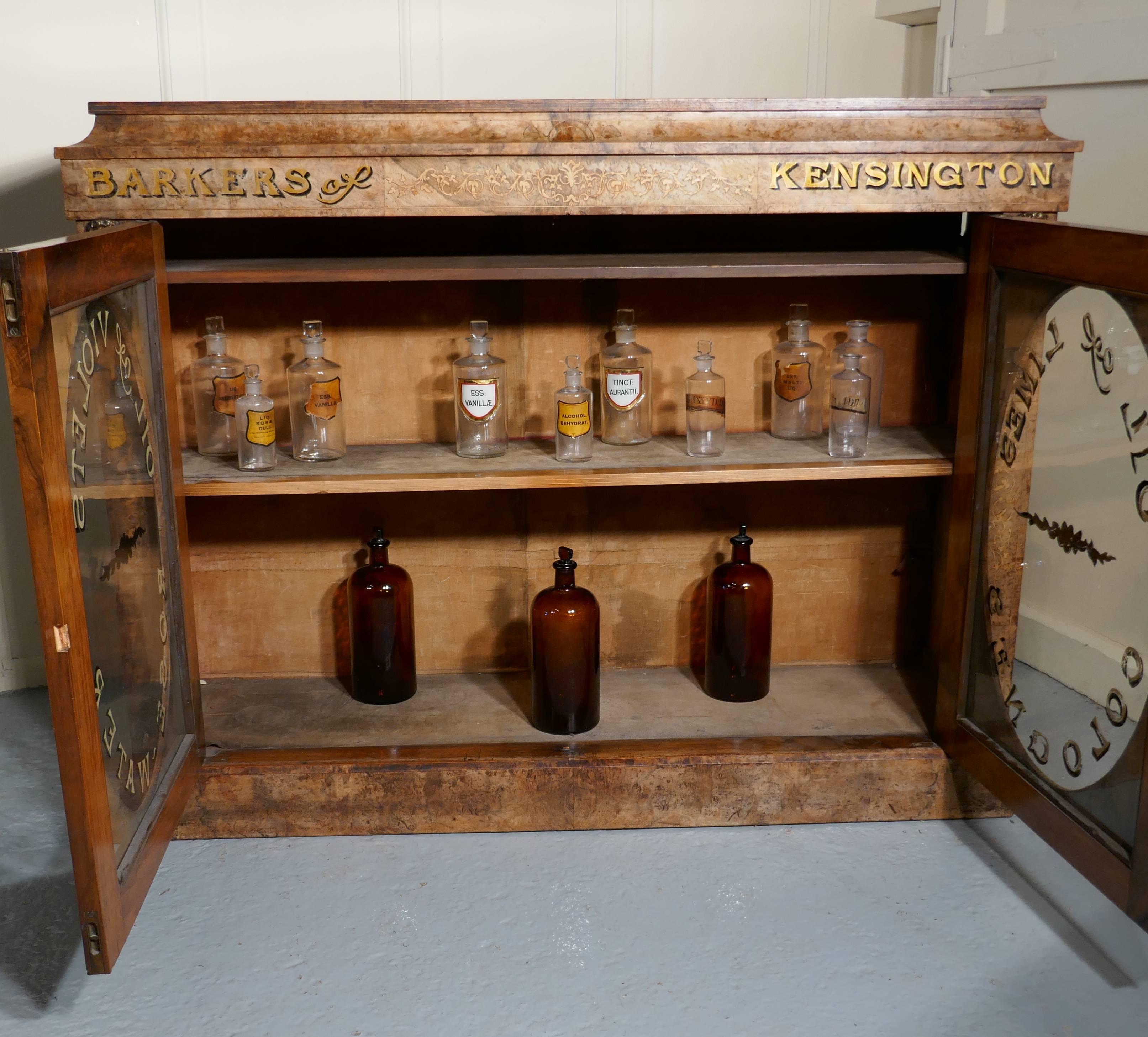 Superb Figured Walnut Perfume Cabinet from Barkers of Kensington 1