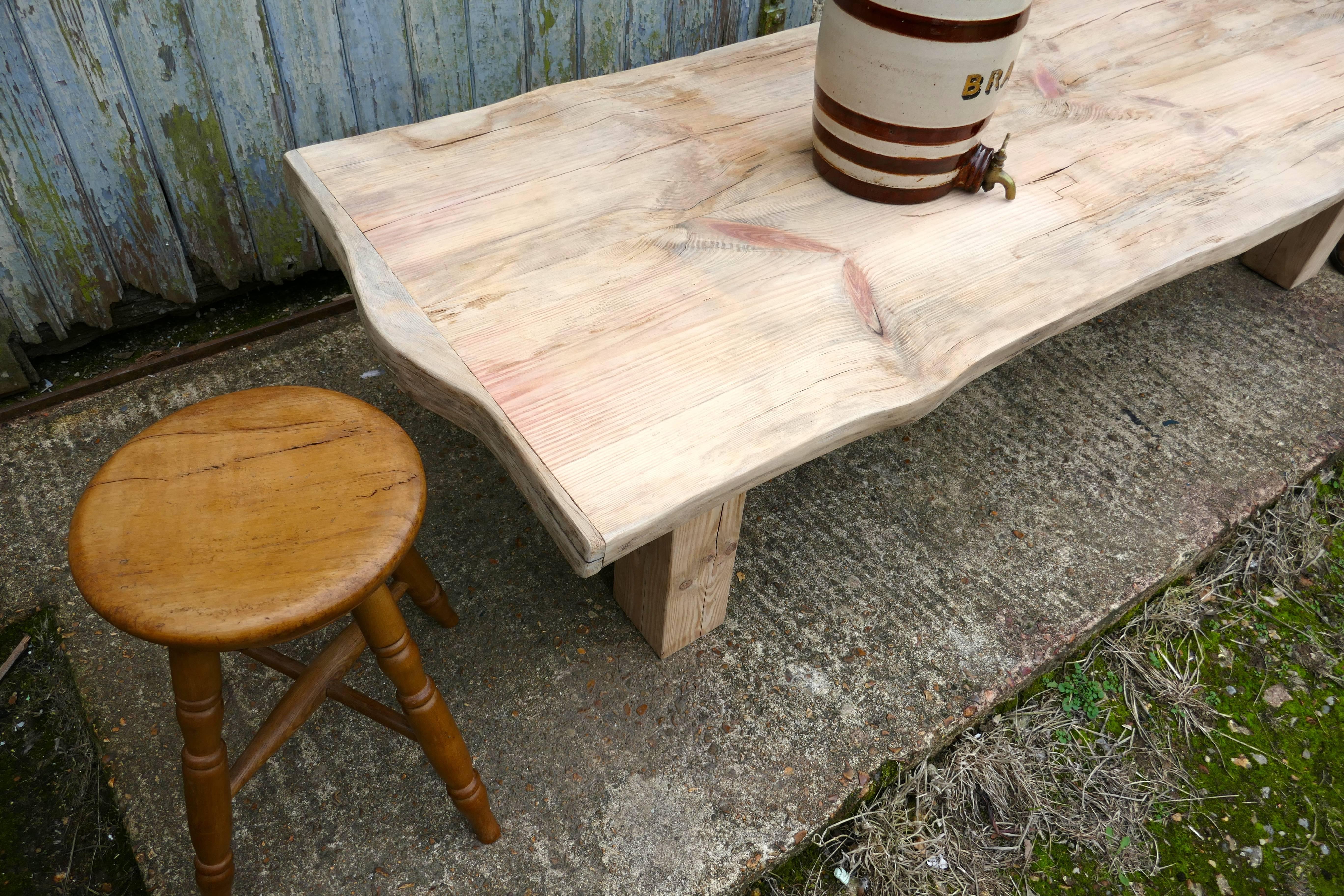 Rustic Solid Bleached Pine Coffee Table Woodland Art Furniture 2