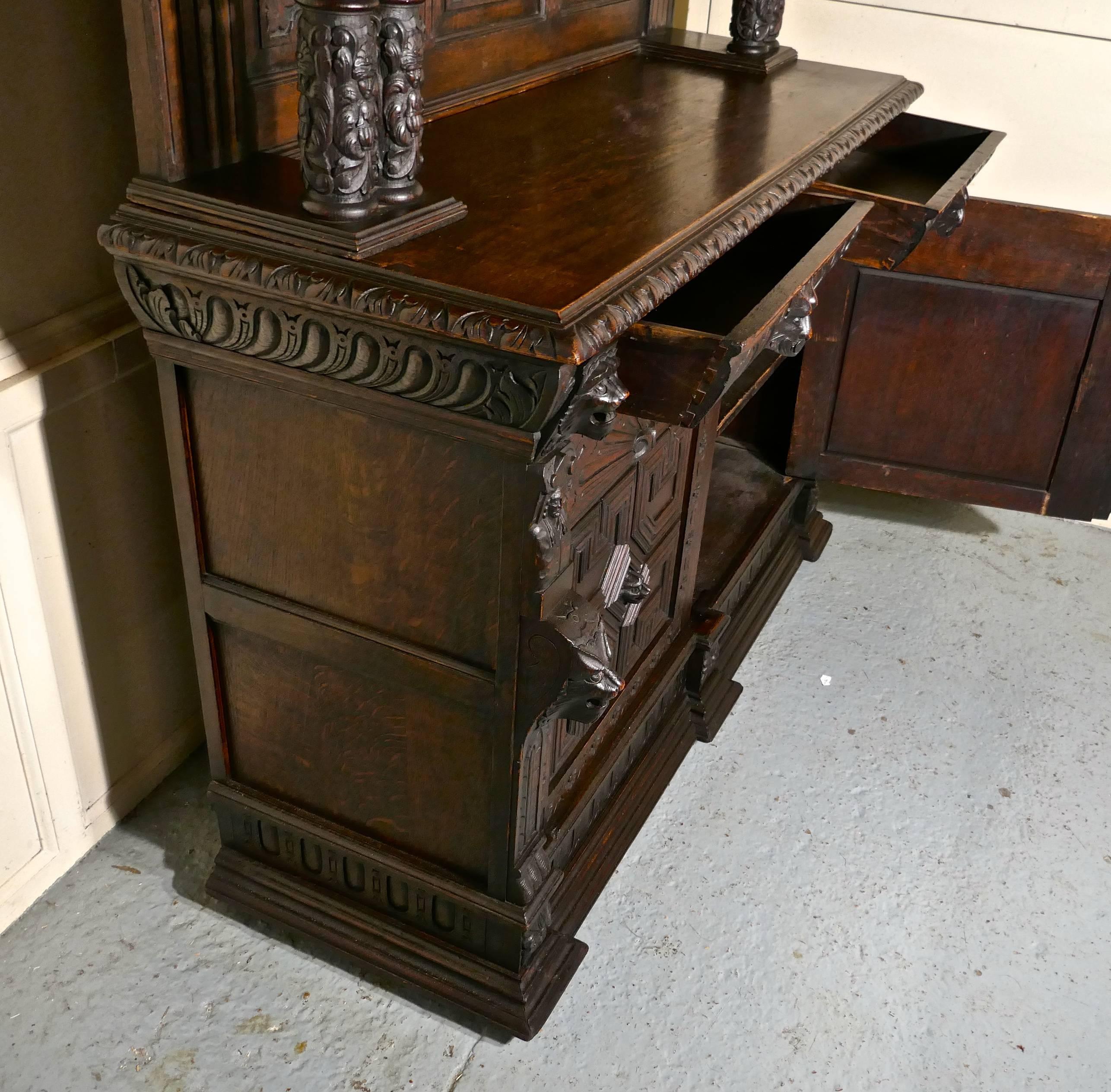 18th Century Carved Oak Buffet Sideboard Dresser 2