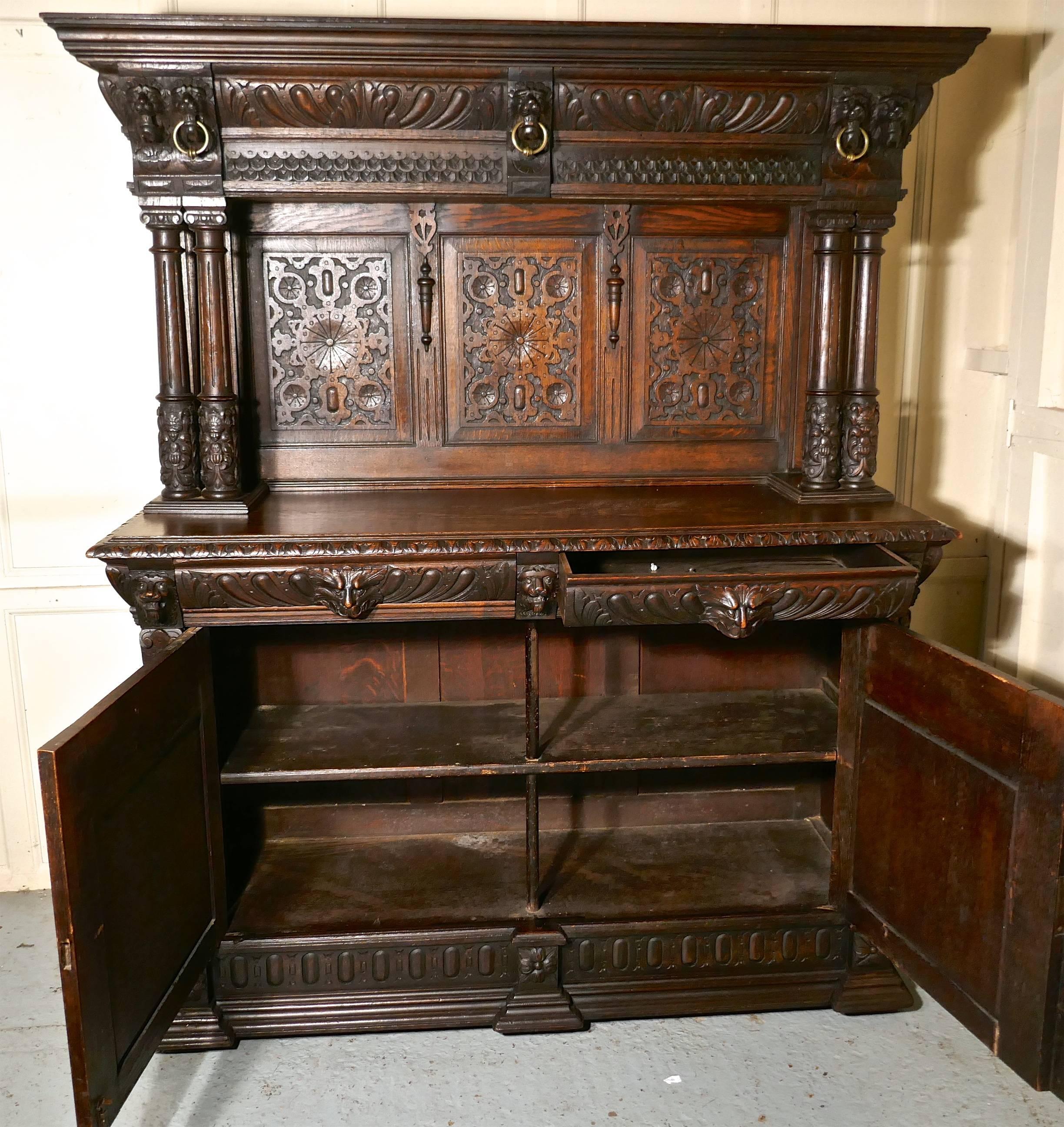 18th Century Carved Oak Buffet Sideboard Dresser 3
