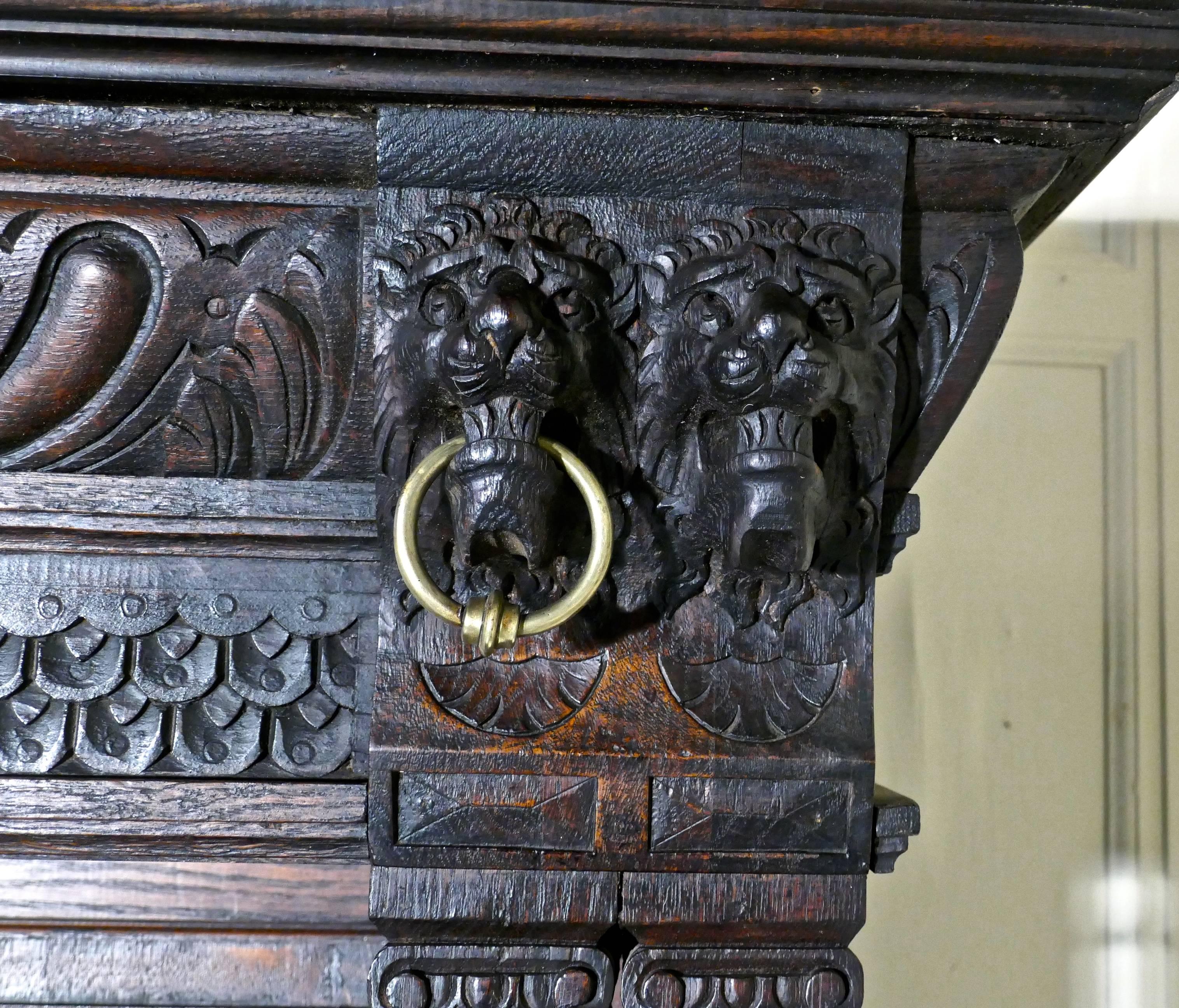 18th Century Carved Oak Buffet Sideboard Dresser 5