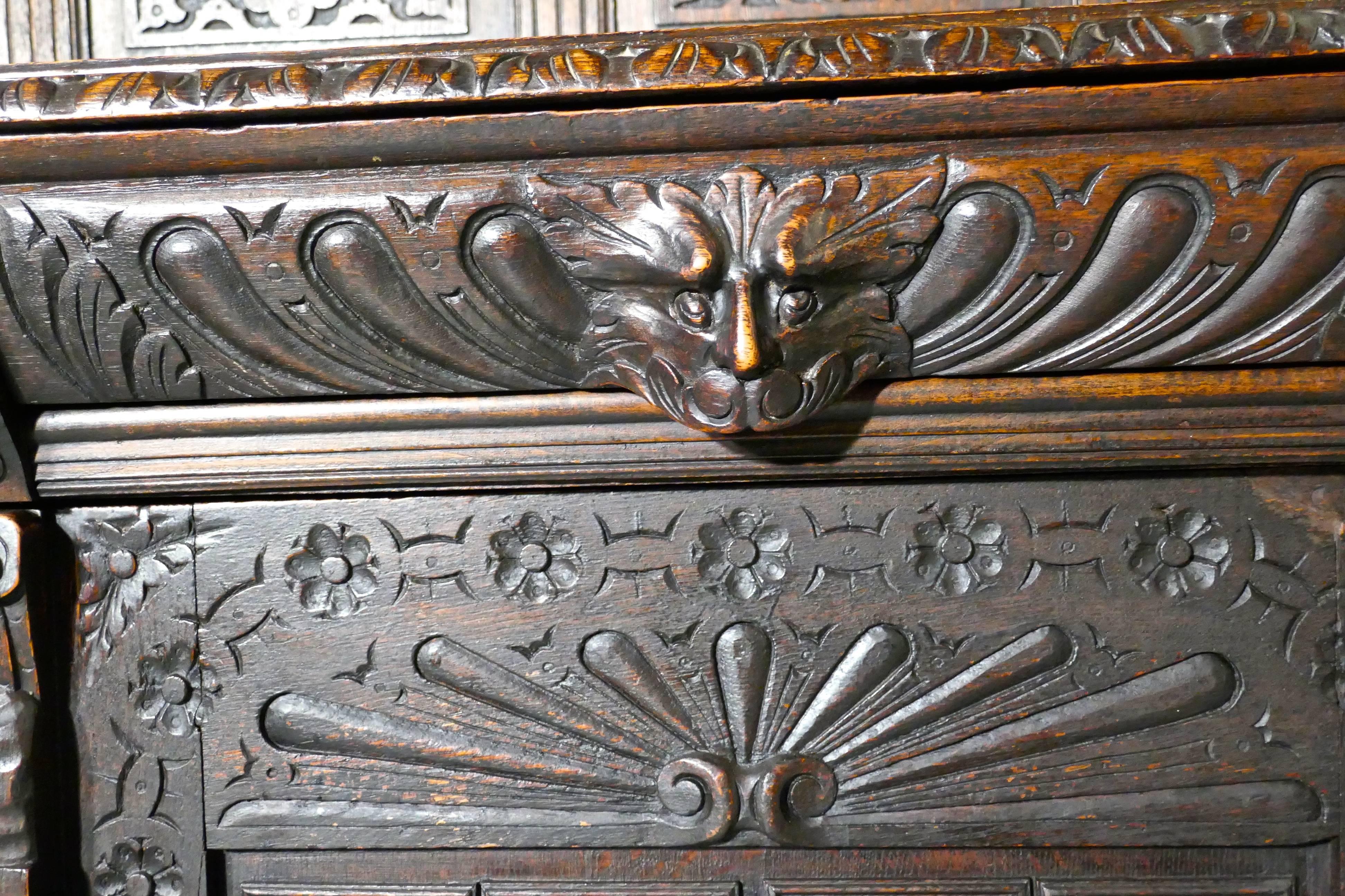18th Century Carved Oak Buffet Sideboard Dresser 4