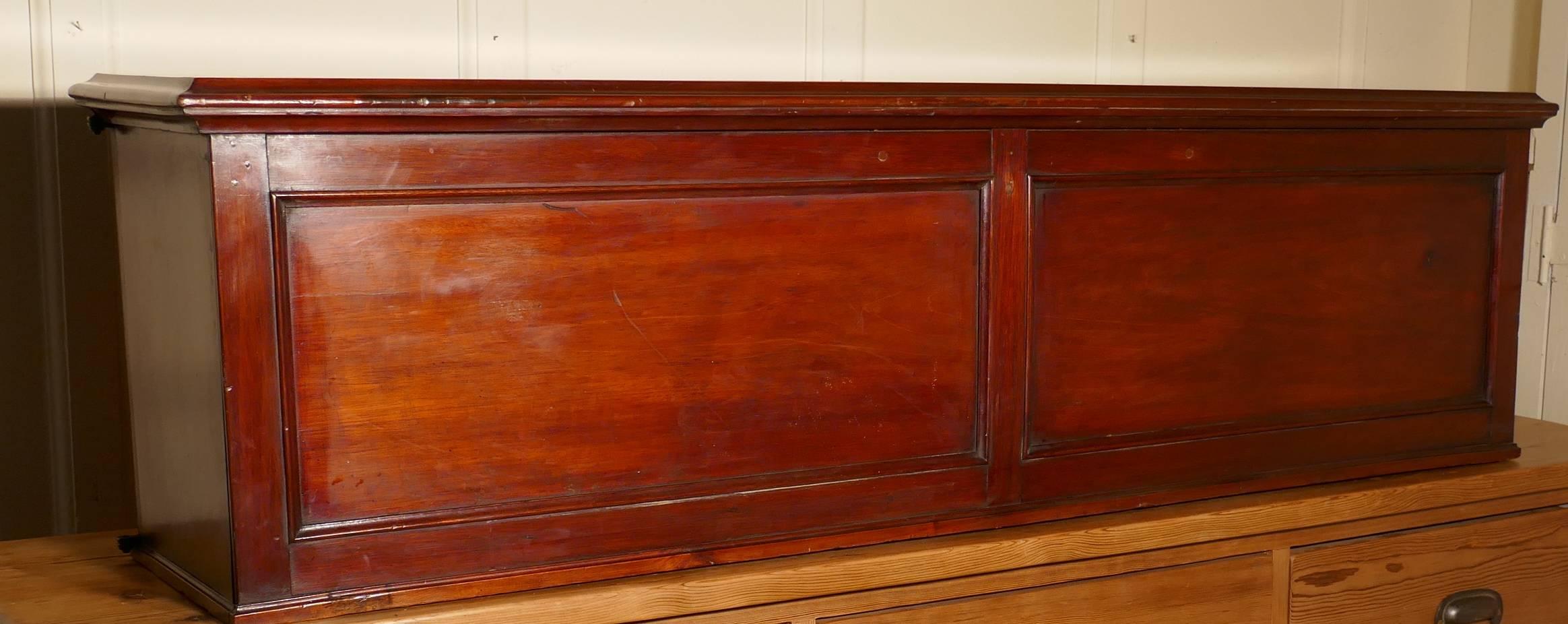 19th Century Long Mahogany Estate Cupboard Filing Drawers 2