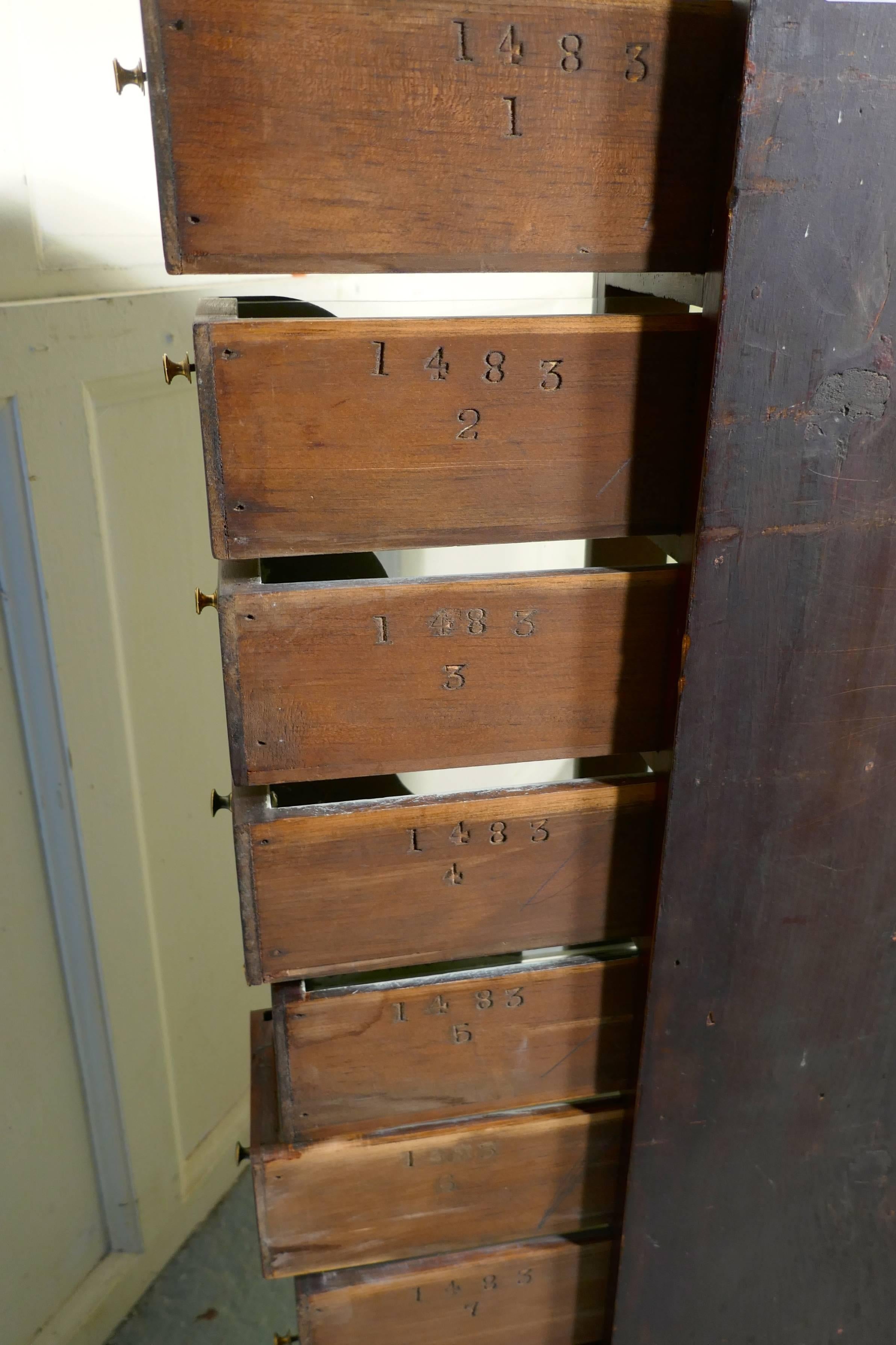 Nine-Drawer Cigarette Cabinet, by Stephen Mitchell and Sons of Glasgow 1