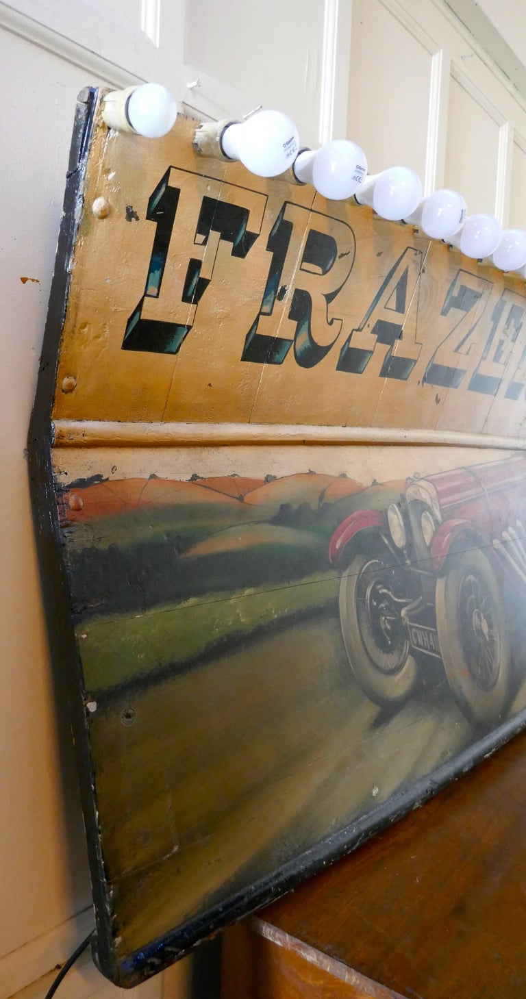 Frazer Nash Huge Illuminated Advertising Painted Trade Sign In Good Condition For Sale In Chillerton, Isle of Wight