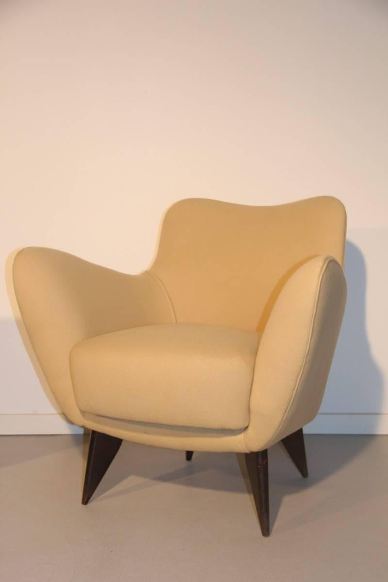 Fabric Pair of Italian Mid-Century Giulia Veronesi Armchairs for ISA