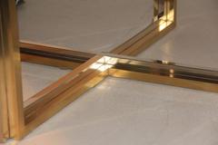 Romeo Rega Square Table Brass Steel Signed 1970s Italian Design Minimalist