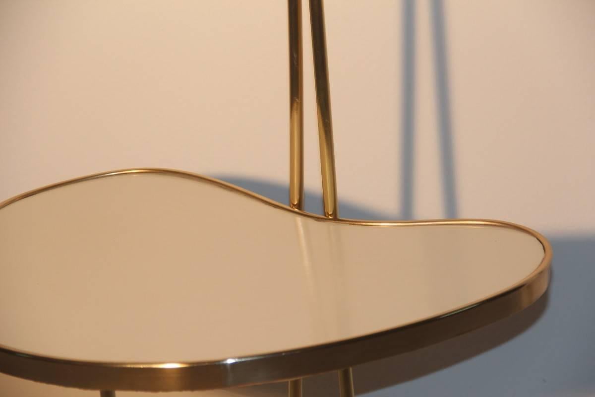 Mid-20th Century Floor Lamp Mid-Century Italian Design Red Gold Color 1950s Table Coffe 