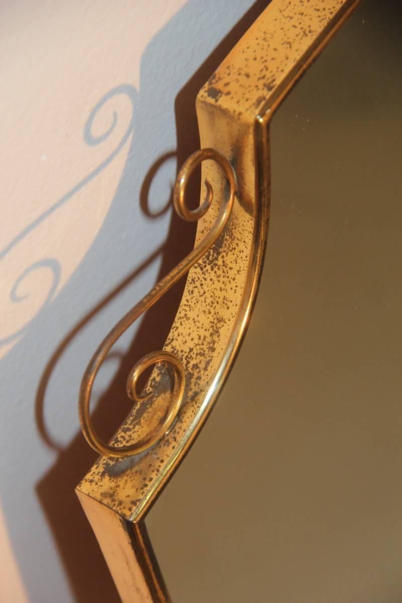 Italian Mid-Century Brass Mirror 1