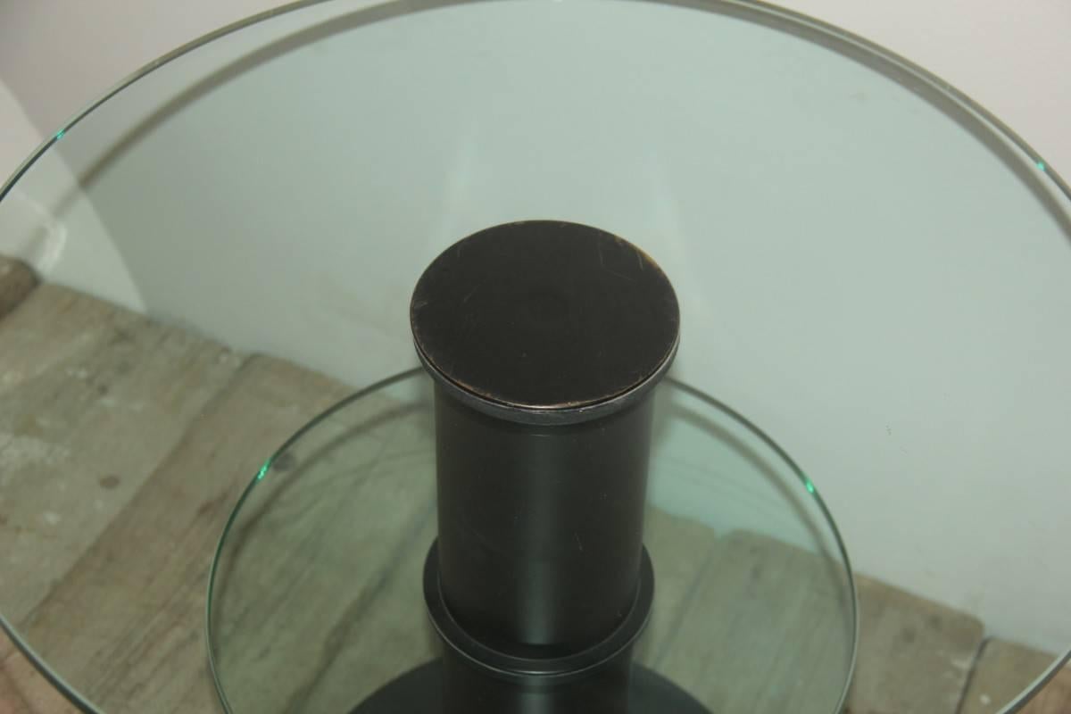 Mid-Century Modern Round Coffee Table Gio Ponti for Fontana Arte, 1960s Black Trasparent Glass For Sale