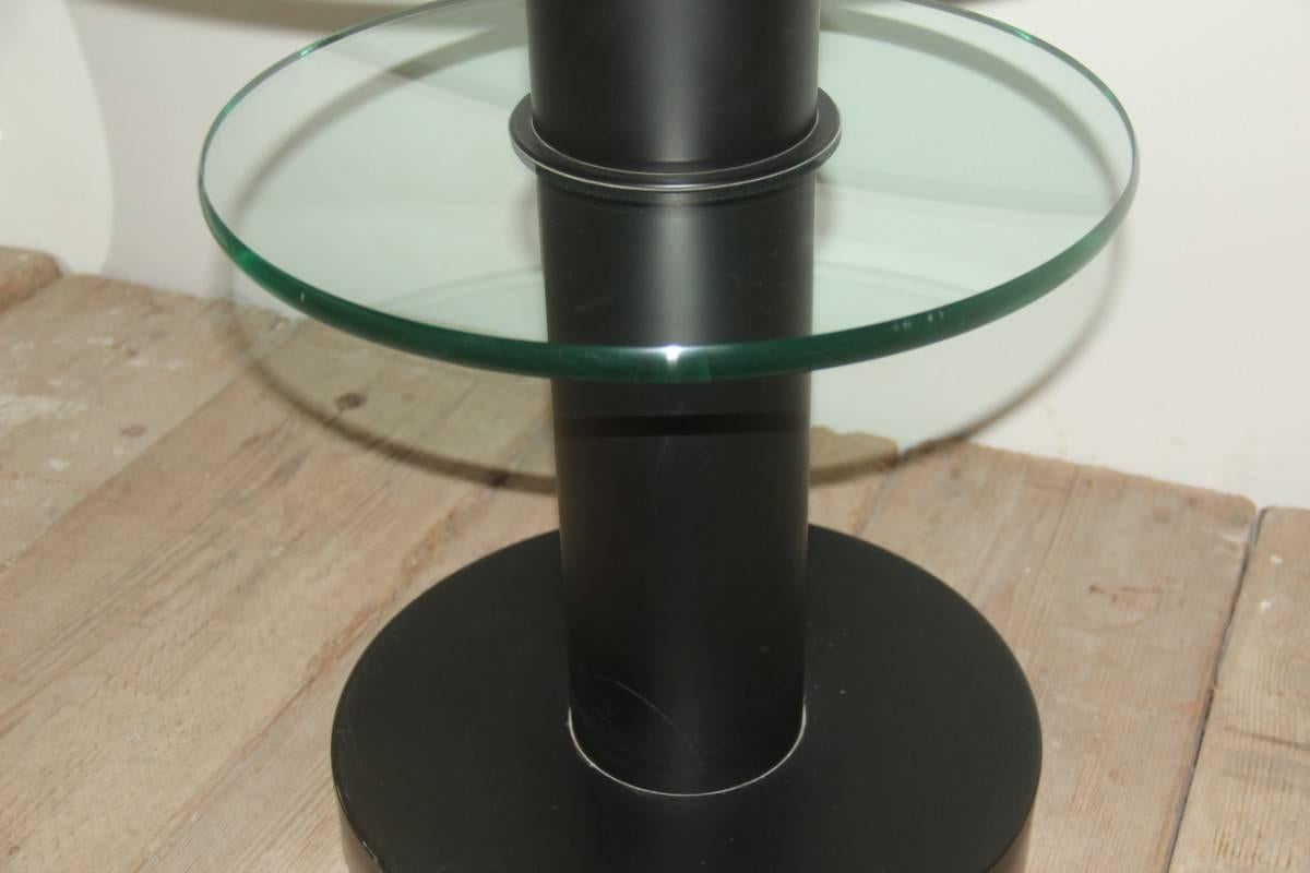 Round Coffee Table Gio Ponti for Fontana Arte, 1960s Black Trasparent Glass In Good Condition For Sale In Palermo, Sicily
