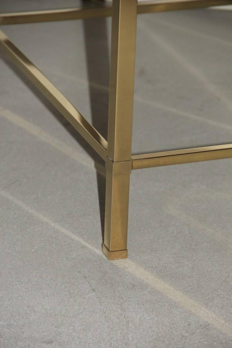 Late 20th Century Coffee Table 1970s Brass and Mirrored Glass