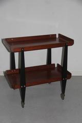 Bar Cart Carlo Ratti Curved Wood Mid-Century Italian Design