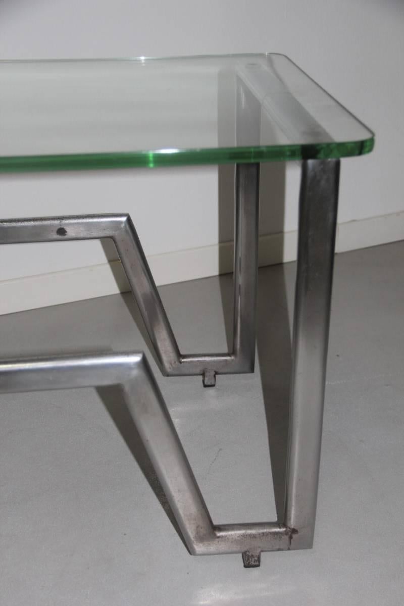 Table of the 1930s Minimalist French, chromed metal.