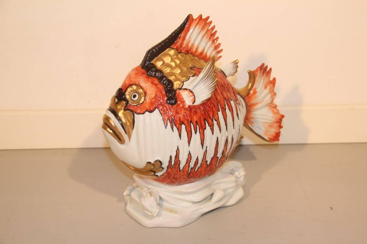 Fish in the 1970s Porcelain Fiorentina School In Excellent Condition In Palermo, Sicily