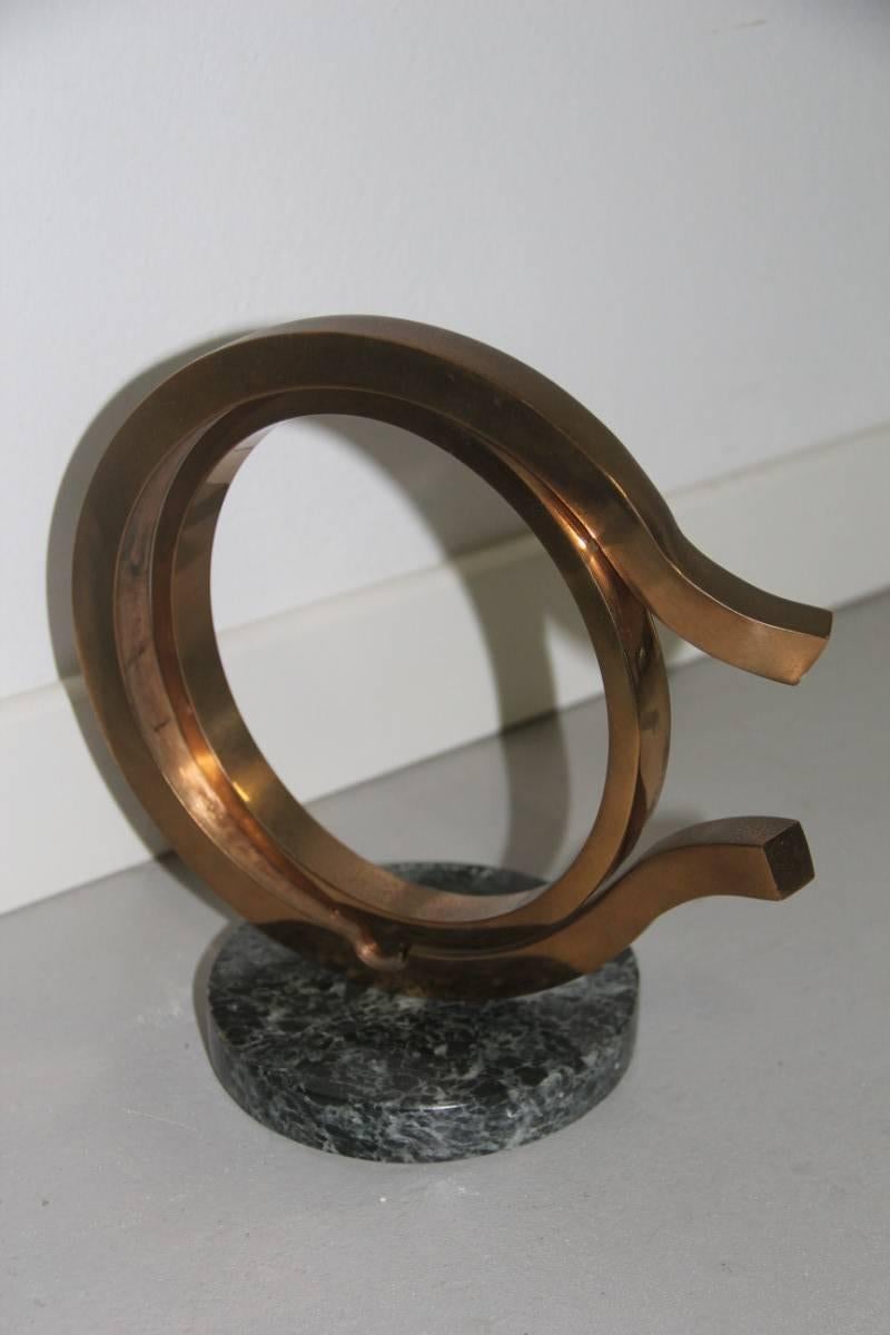 Brass Sculpture by Virginio Ferrari, 1983 For Sale