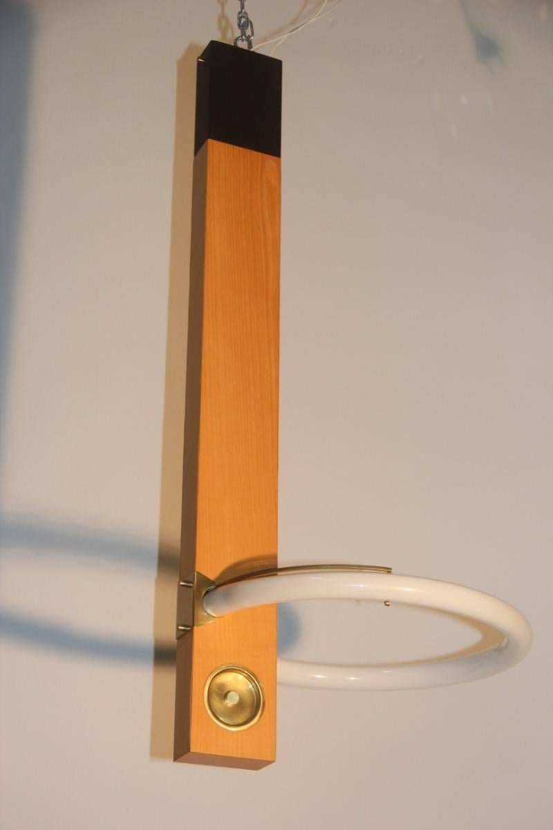 Mid-Century Modern Lustre minimaliste néon de conception italienne Angelo Brotto Esperia, 1970  en vente