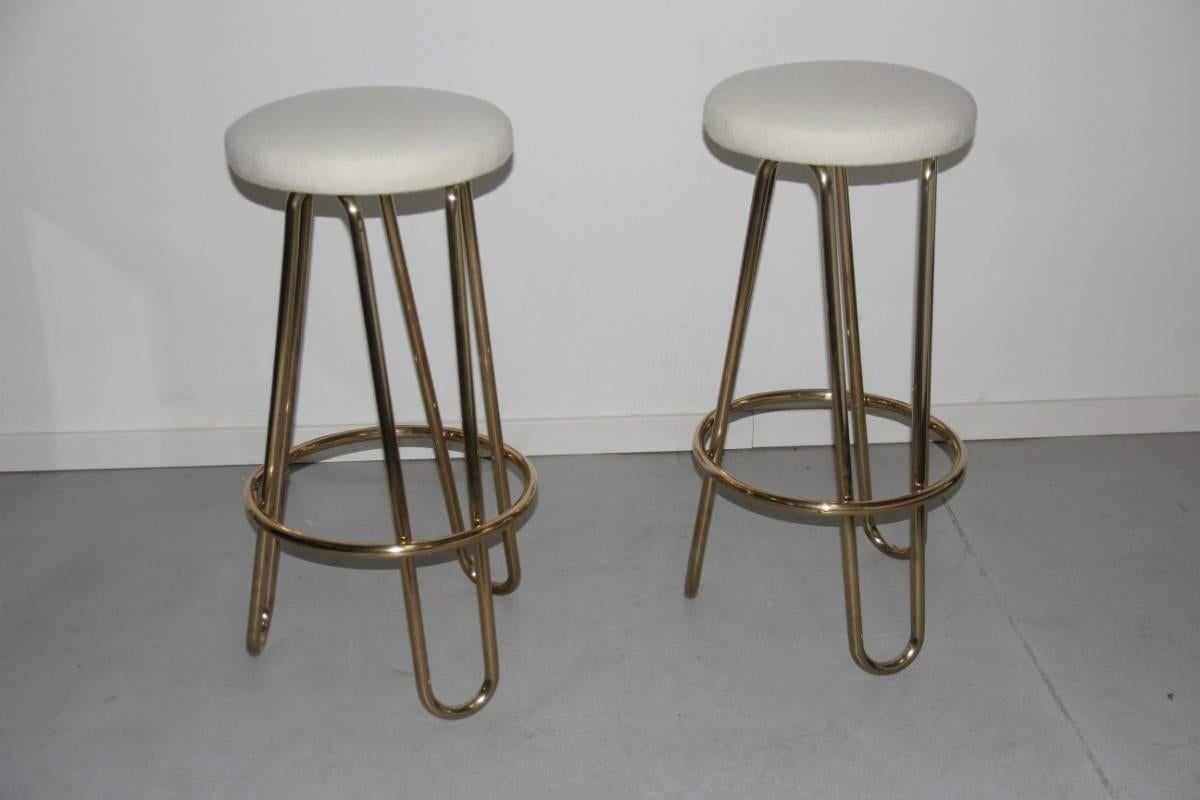 Italian Pair of Stools, 1940 Mid-Century Design in Gio Ponti Style