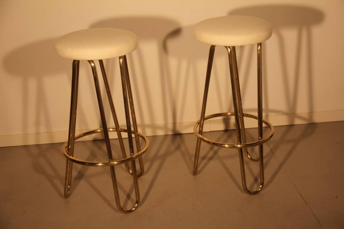 Pair of Stools, 1940 Mid-Century Design in Gio Ponti Style In Excellent Condition In Palermo, Sicily