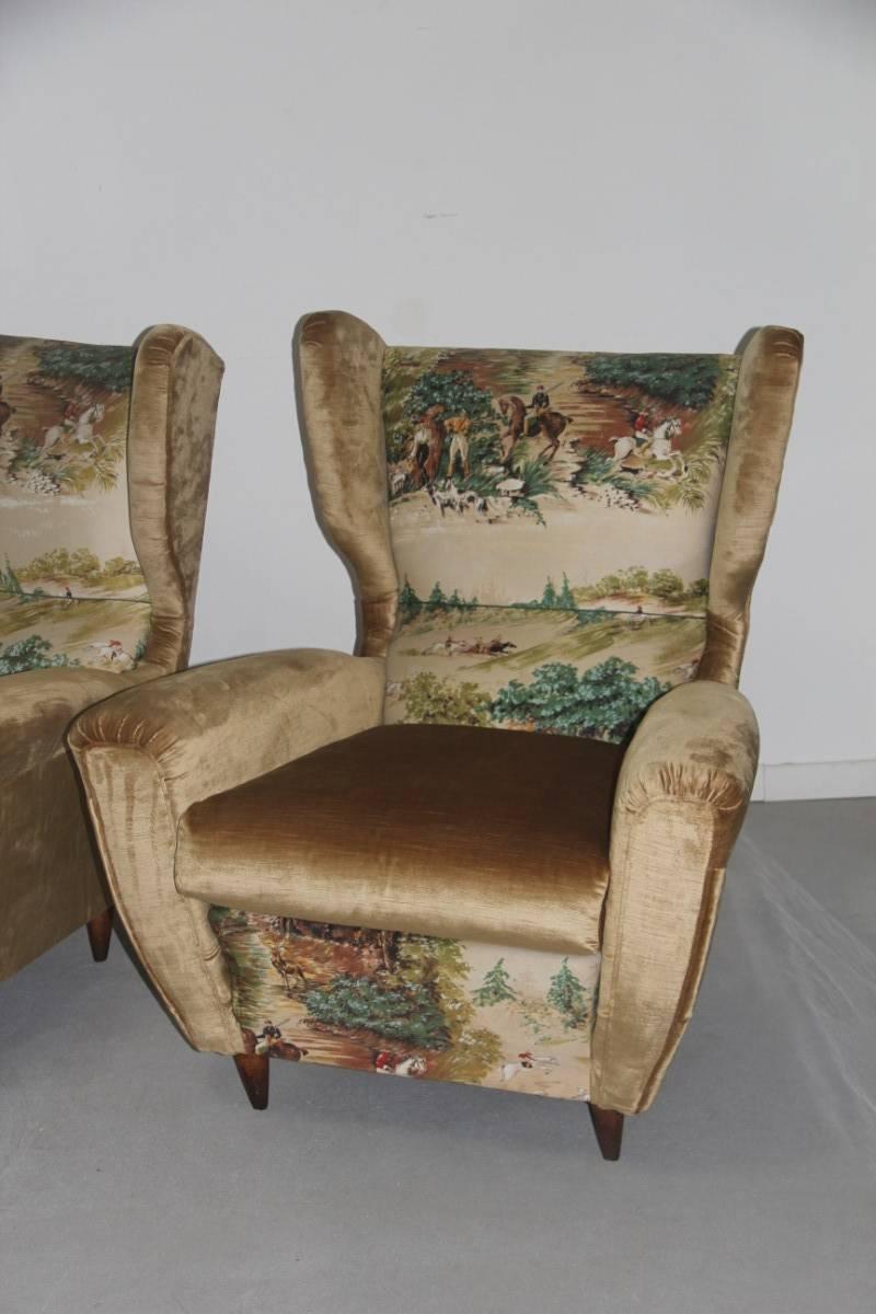 Pair of Armchairs Paolo Buffa 1960 Italian Mid-Century Design In Good Condition In Palermo, Sicily