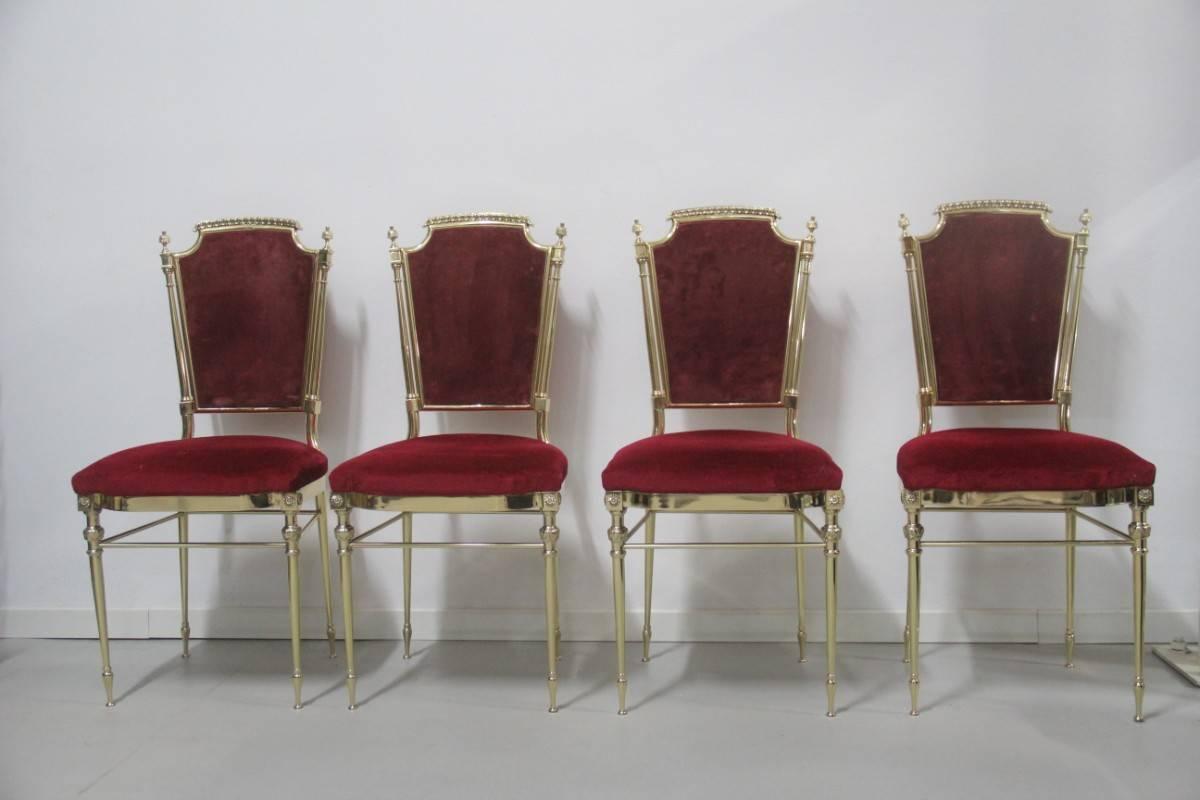Classic Chairs in Solid Brass, French, 1950s In Good Condition In Palermo, Sicily