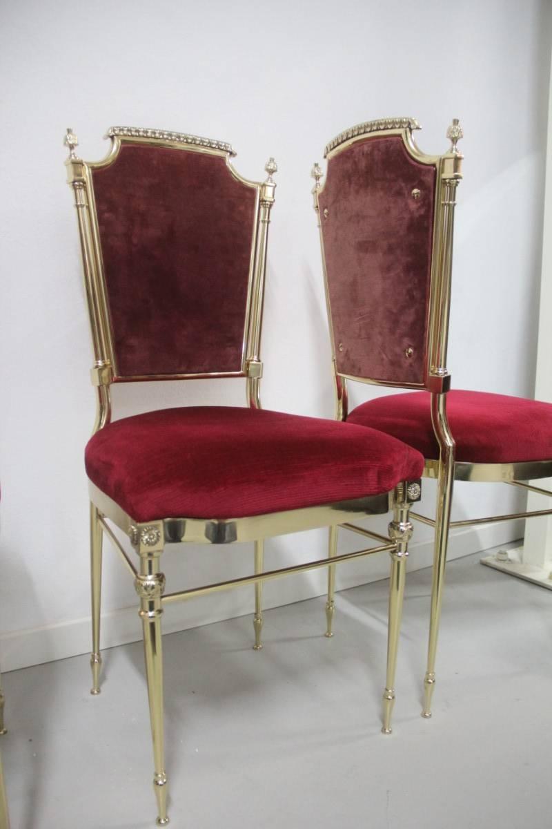 Classic Chairs in Solid Brass, French, 1950s 1