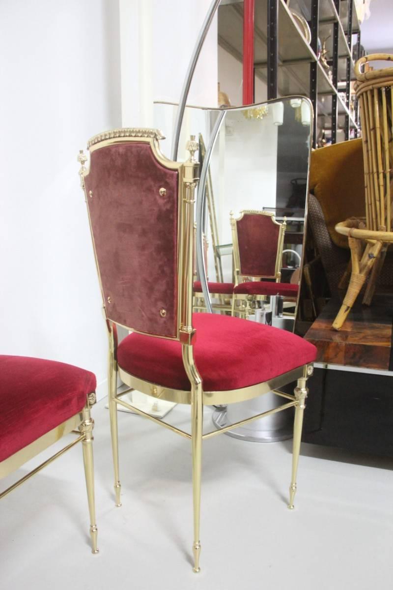 Classic Chairs in Solid Brass, French, 1950s 2