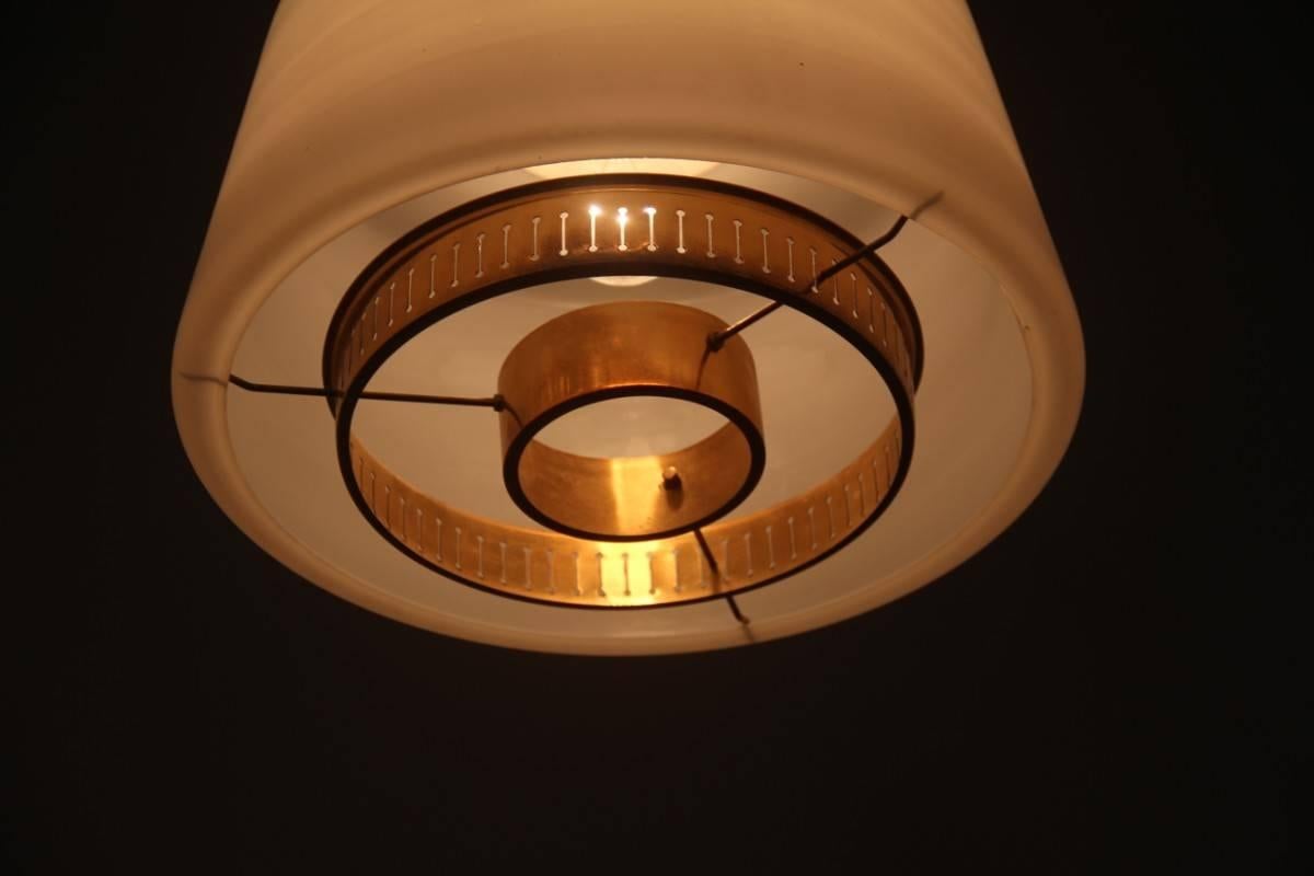 Brass Minimal Ceiling Lamp Stilnovo Design Mid-Century Italian Style