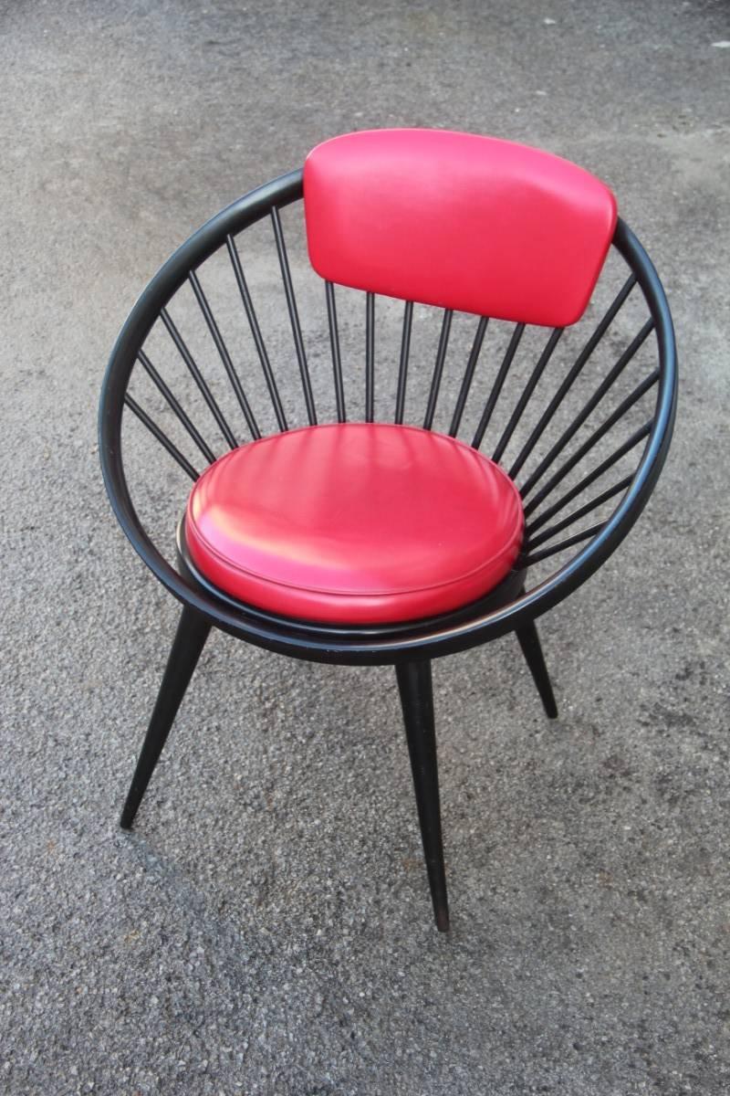 Round Chair by Yngve Ekstrom, 1960 In Good Condition For Sale In Palermo, Sicily