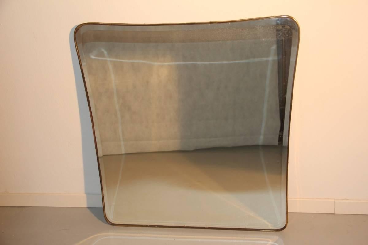 Brass Large Mirror Mid-Century Italian Modern and Contemporary Design