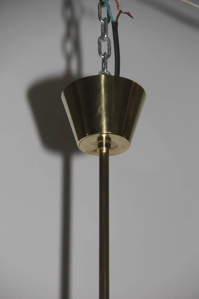 Brass Italian Mid-Century Ceiling Lamp Stilnovo Design For Sale