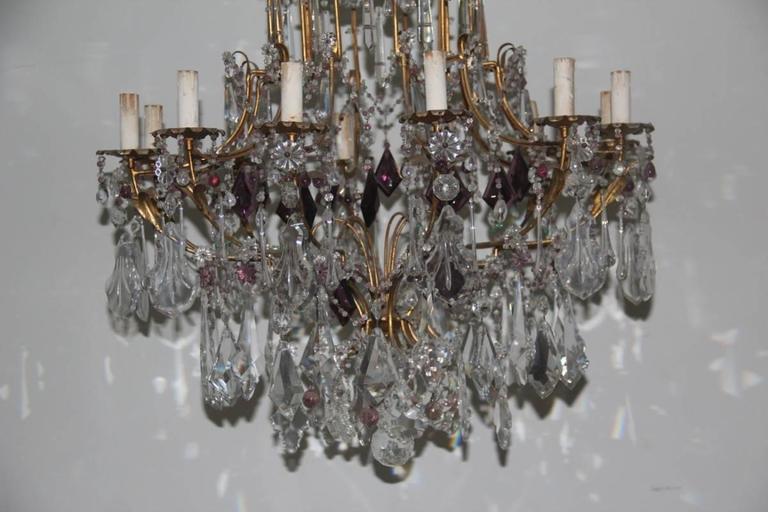 Baccarat large gilded antique crystal chandelier from France Baccarat large gilded antique crystal chandelier from France