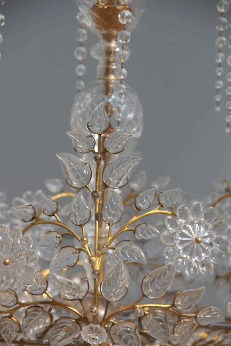 Great Pair of Rare Crystal Chandeliers Maison Bagues France In Excellent Condition In Palermo, Sicily