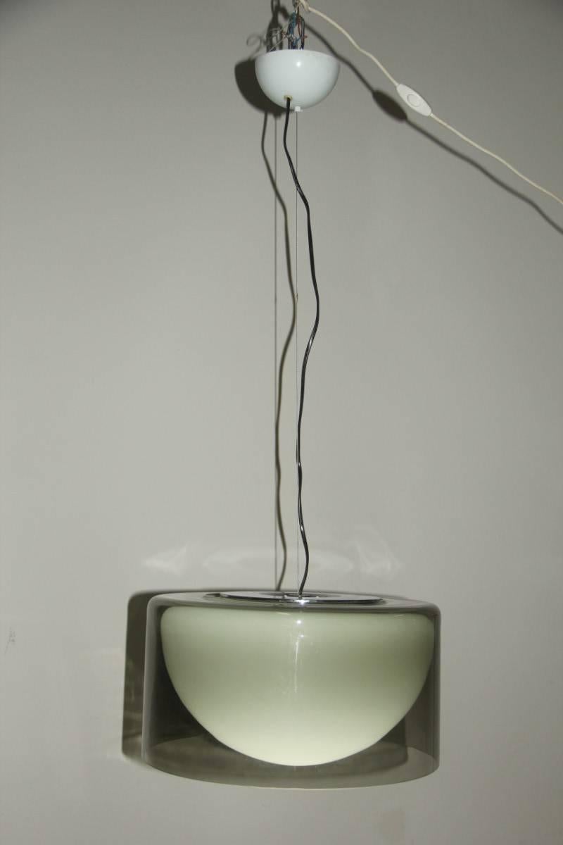 Milieu du XXe siècle Plafonnier lustre en verre d'art de Murano, design Lumenform Toso, 1960 en vente