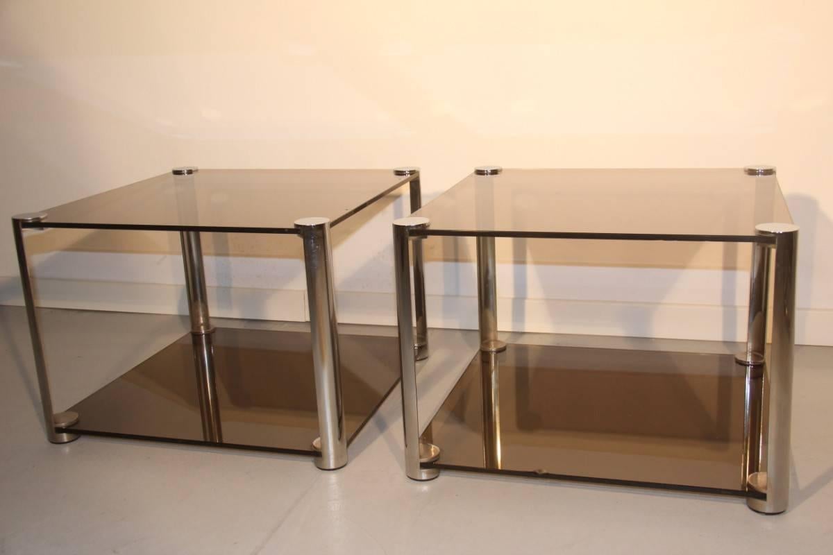 Mid-20th Century Pair of Nightstands Minimal Design Alberto Rosselli, 1960s