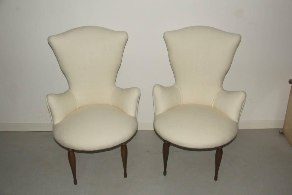 Pair of small armchairs of 1950s, Italian design.