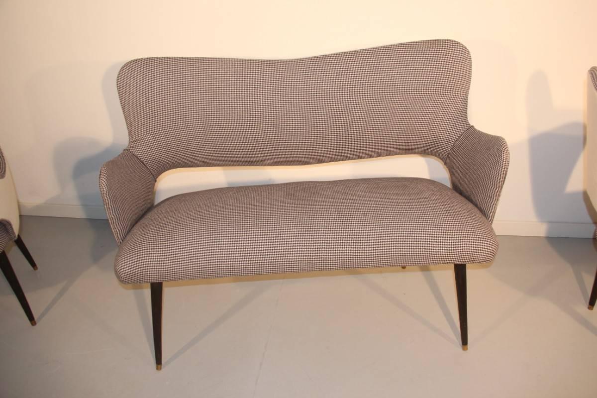 Fabric Living Room Sets Elegant Shape and Design, 1950s For Sale