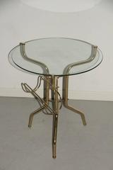 Coffee Table Made of Tubular Brass Magazine Rack