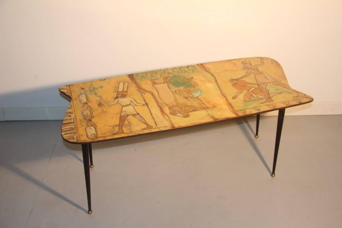 Coffee Table Italian Mid-Century Processing Decalage In Good Condition For Sale In Palermo, Sicily