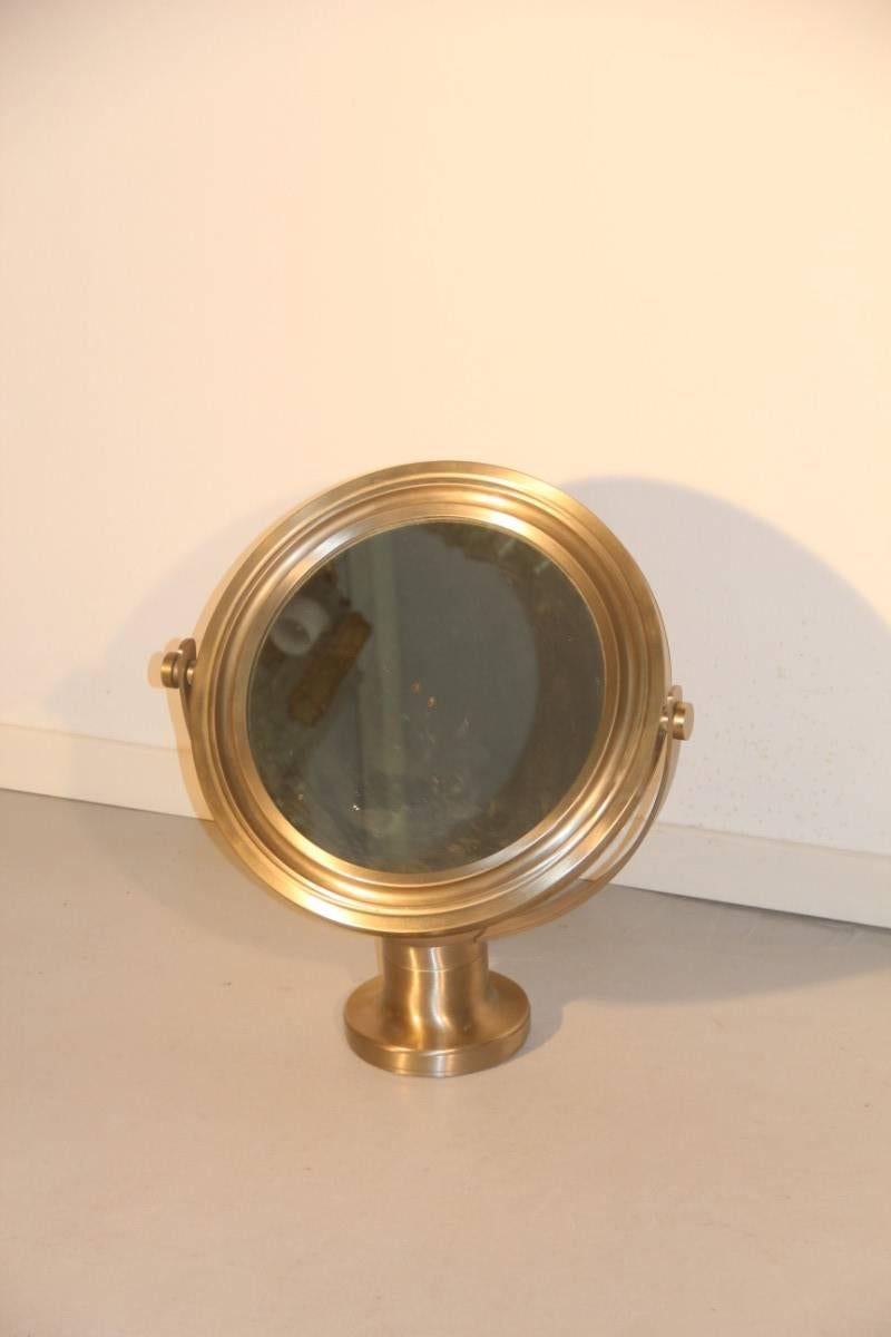 Italian Swivel Mirror Brushed Metal Artemide Sergio Mazza, 1960s For Sale