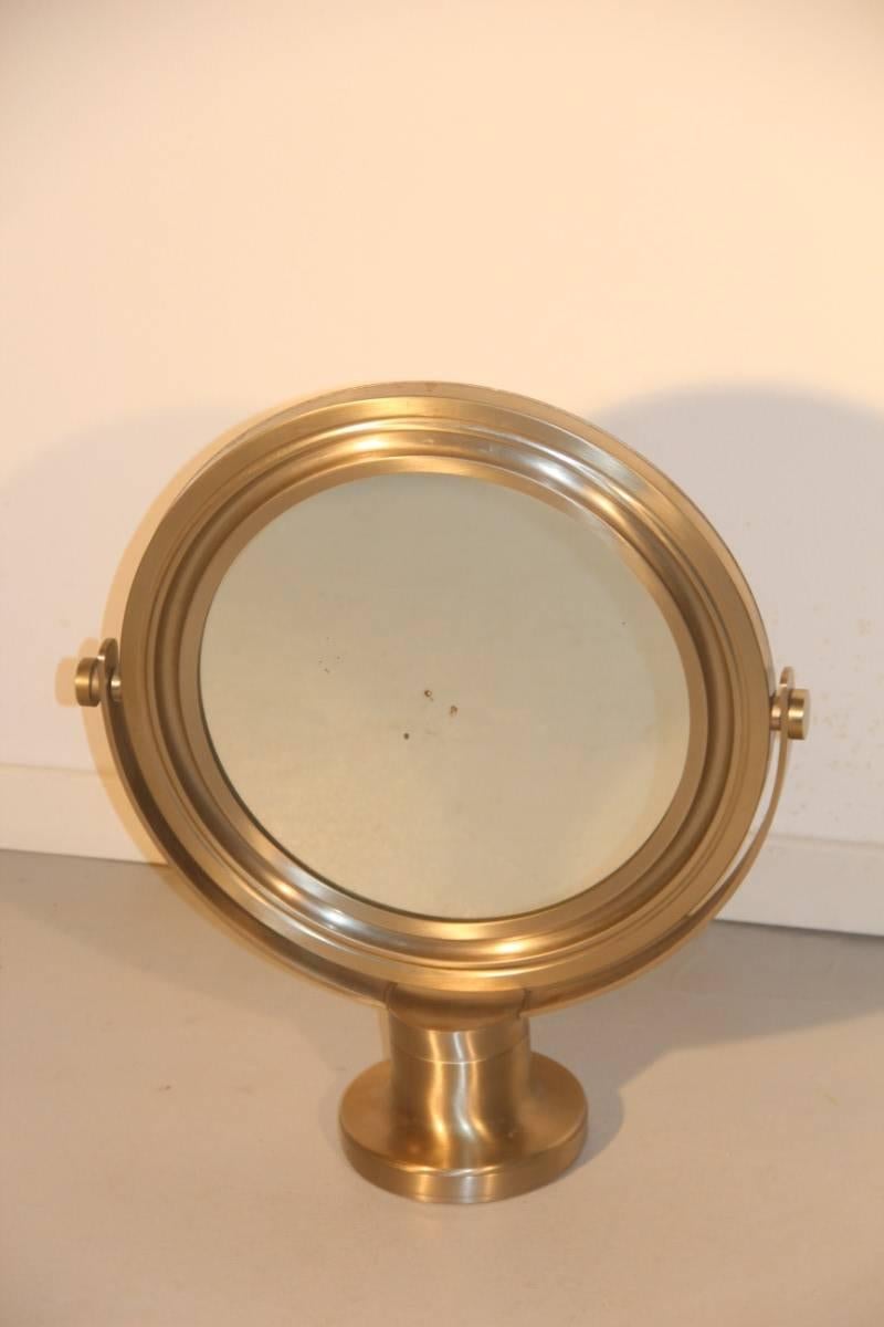 Swivel Mirror Brushed Metal Artemide Sergio Mazza, 1960s In Good Condition For Sale In Palermo, Sicily